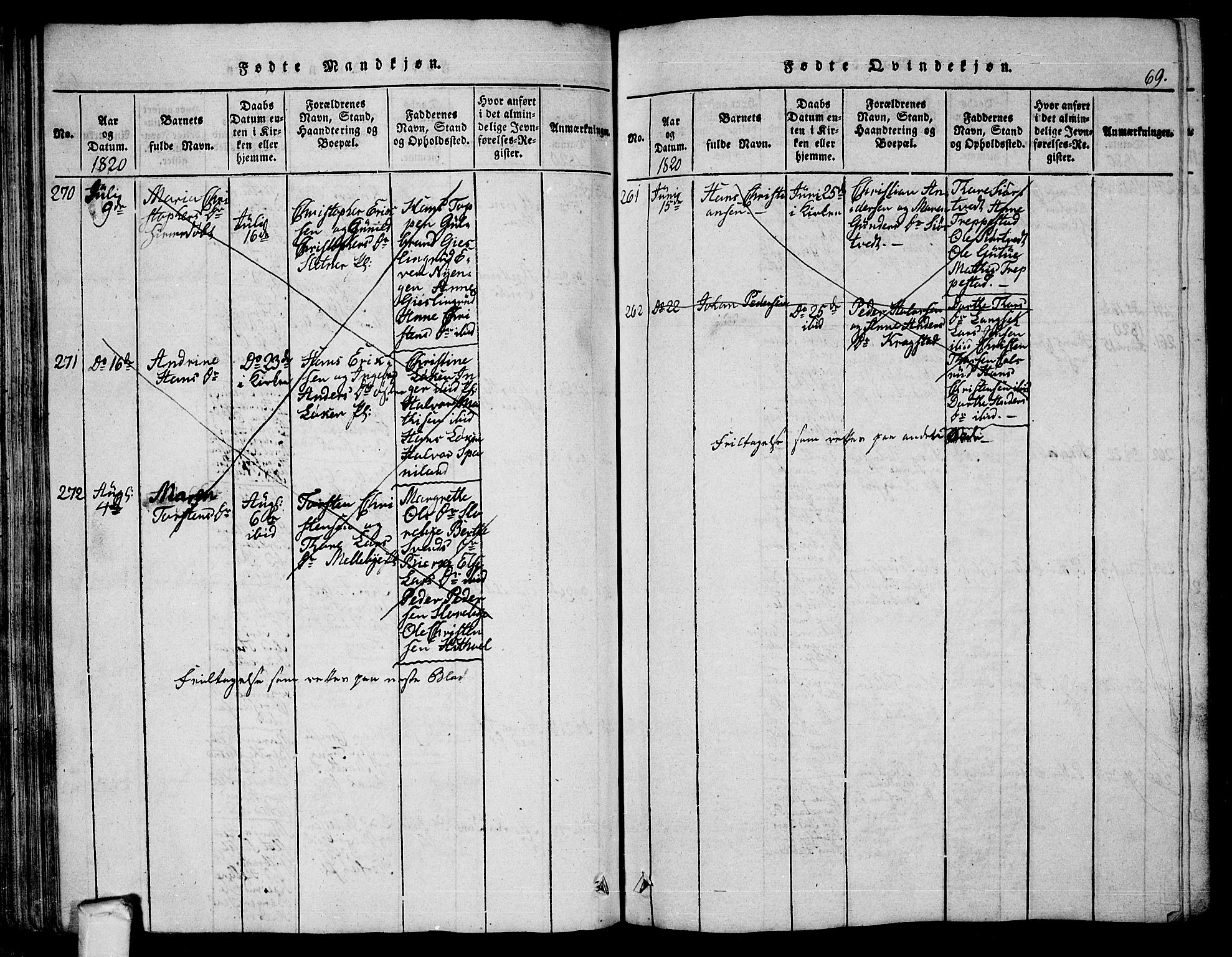 Eidsberg prestekontor Kirkebøker, AV/SAO-A-10905/G/Ga/L0001: Parish register (copy) no. I 1, 1814-1831, p. 69