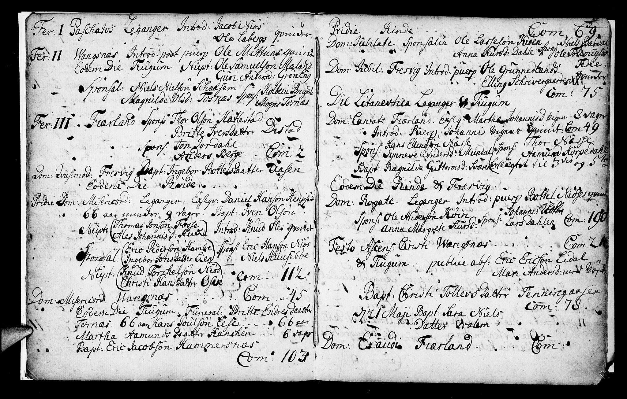 Leikanger sokneprestembete, AV/SAB-A-81001/H/Haa/Haaa/L0002: Parish register (official) no. A 2, 1735-1756, p. 5