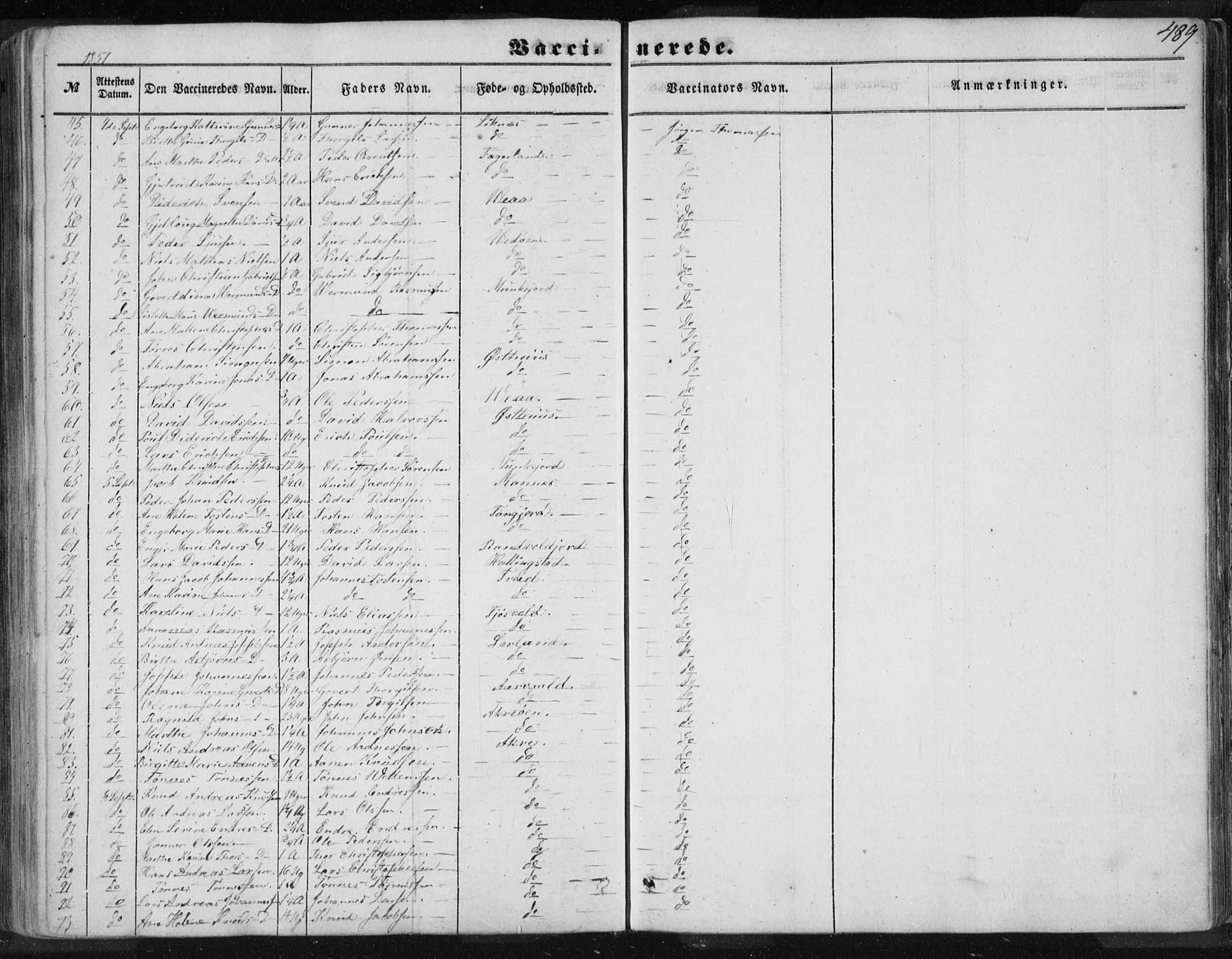 Skudenes sokneprestkontor, AV/SAST-A -101849/H/Ha/Haa/L0005: Parish register (official) no. A 3.2, 1847-1863, p. 489