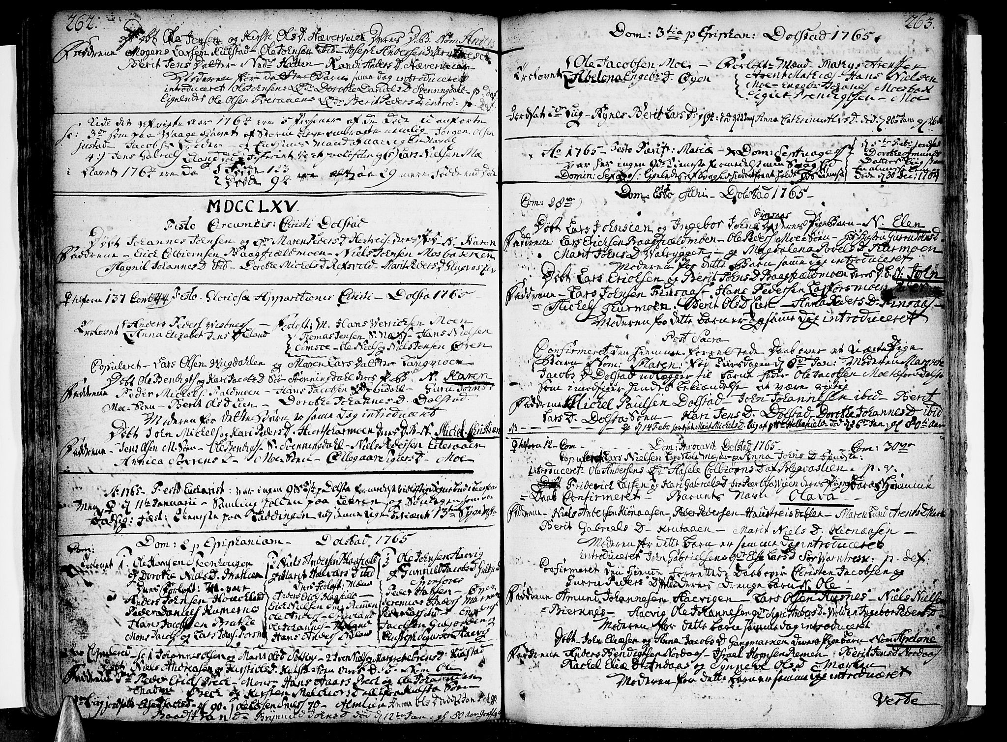 Ministerialprotokoller, klokkerbøker og fødselsregistre - Nordland, AV/SAT-A-1459/820/L0285: Parish register (official) no. 820A06, 1753-1778, p. 262-263
