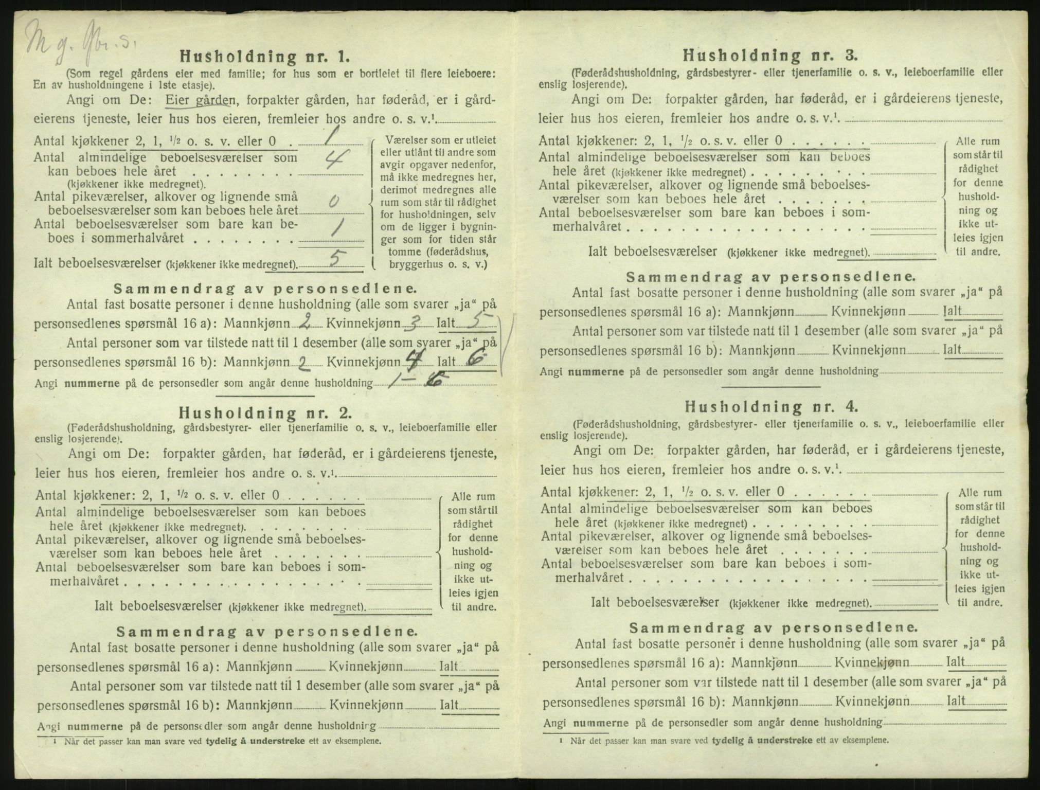 SAK, 1920 census for Herad, 1920, p. 23