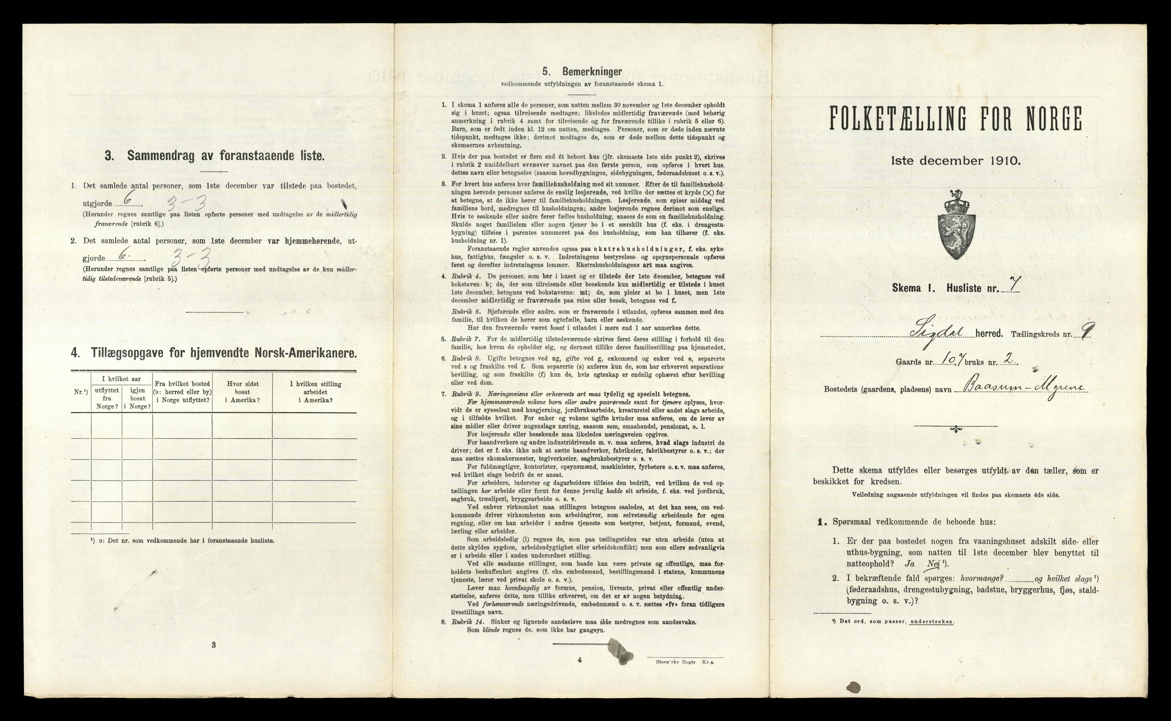 RA, 1910 census for Sigdal, 1910, p. 940