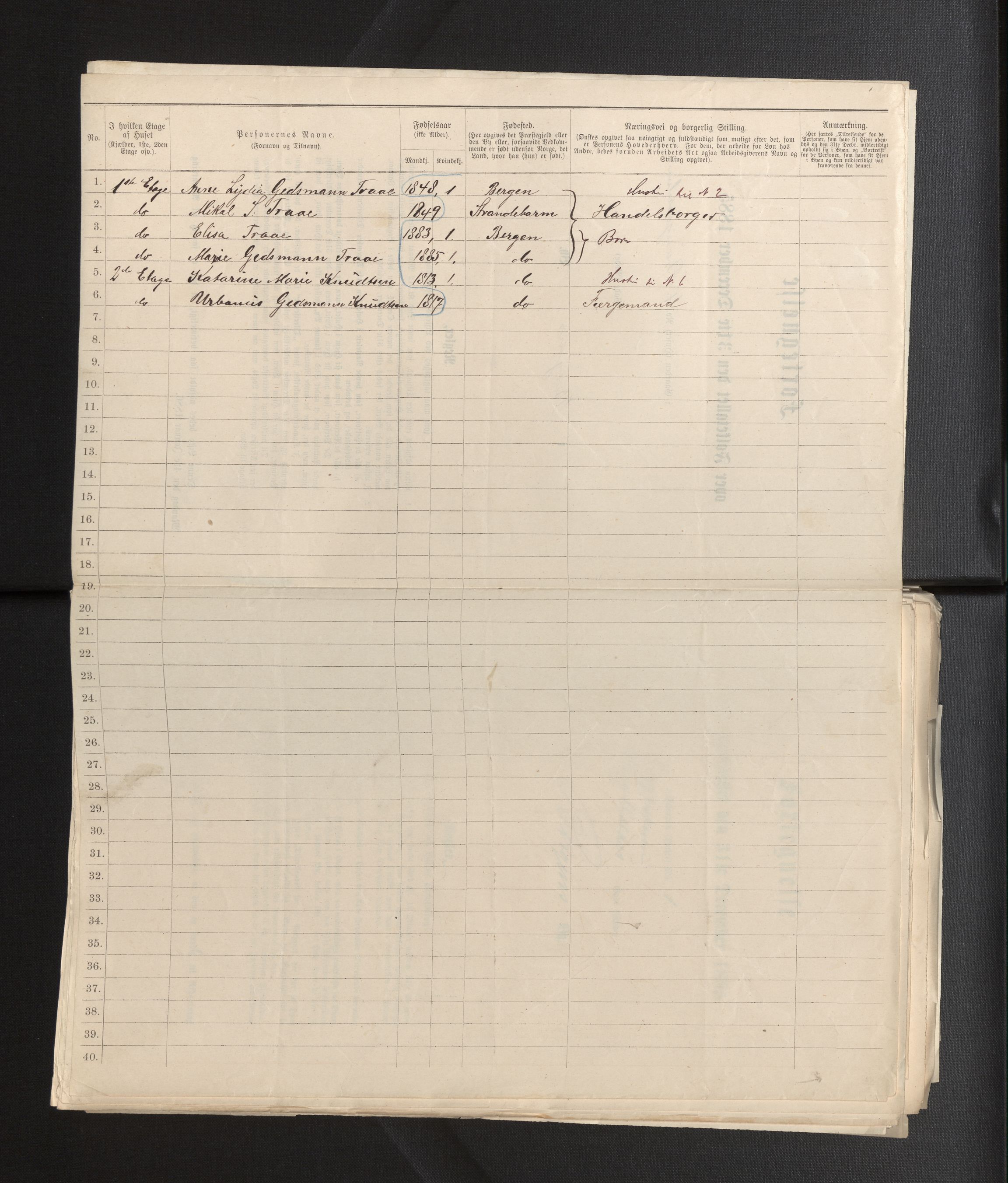 SAB, 1885 census for 1301 Bergen, 1885, p. 675