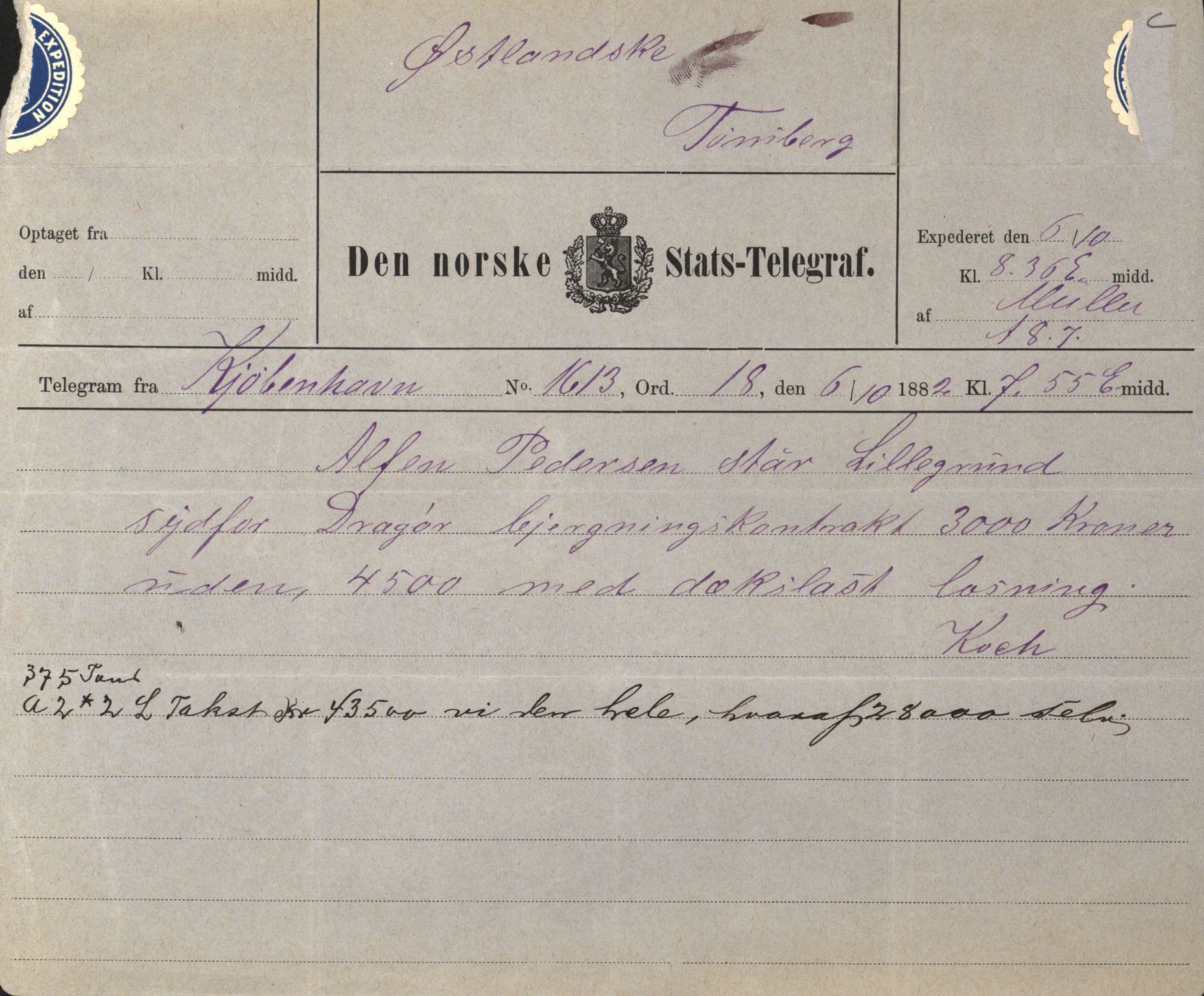 Pa 63 - Østlandske skibsassuranceforening, VEMU/A-1079/G/Ga/L0014/0011: Havaridokumenter / Agra, Anna, Jorsalfarer, Alfen, Uller, Solon, 1882, p. 38