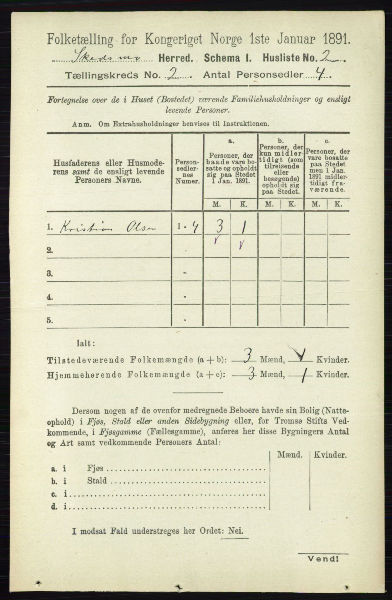 RA, 1891 census for 0231 Skedsmo, 1891, p. 511