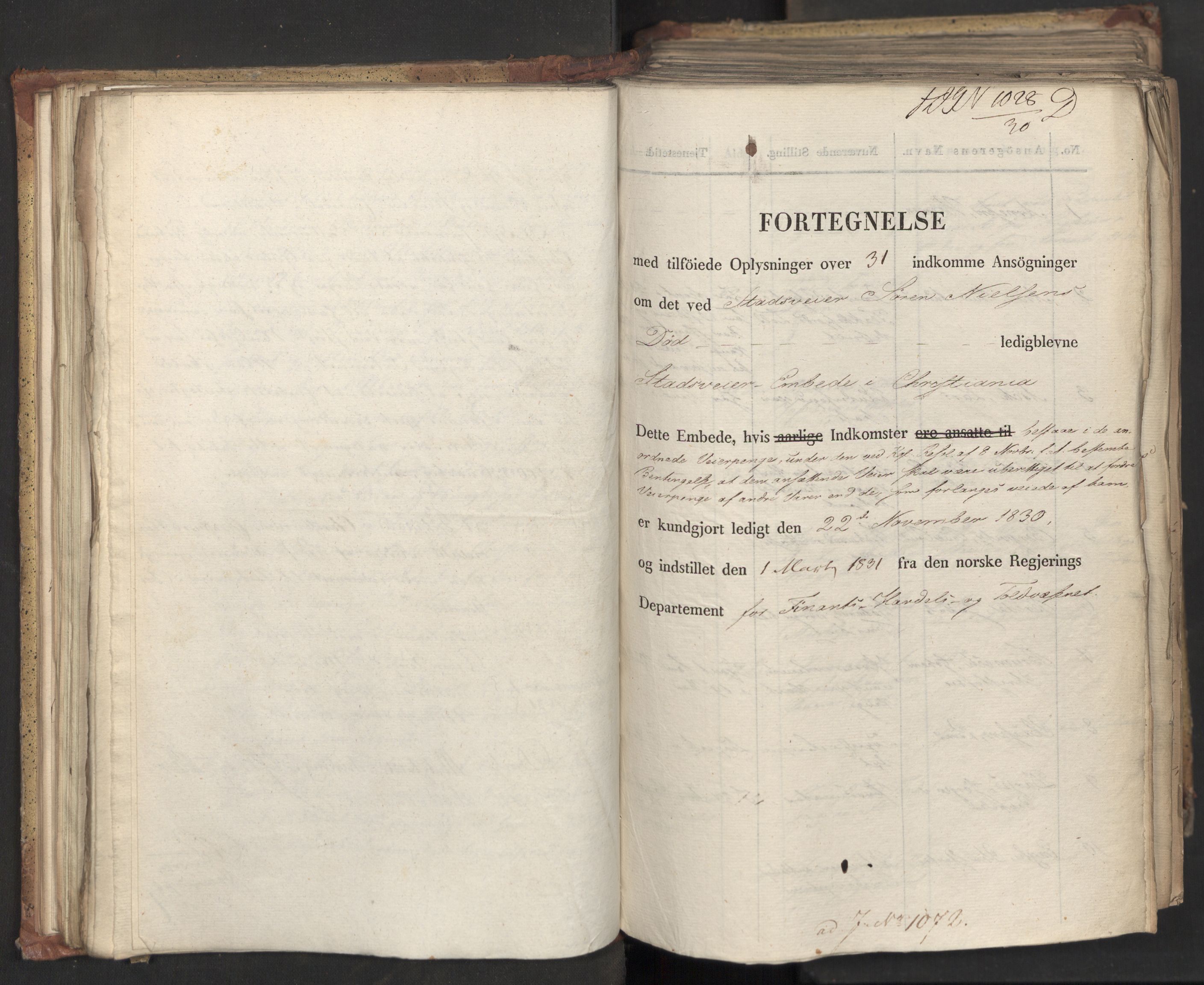 Statsrådsavdelingen i Stockholm, RA/S-1003/D/Da/L0070: Regjeringsinnstillinger nr. 1047-1221, 1831, p. 122