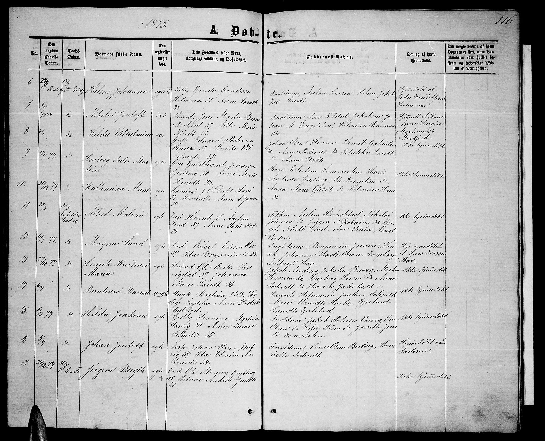 Ministerialprotokoller, klokkerbøker og fødselsregistre - Nordland, AV/SAT-A-1459/888/L1266: Parish register (copy) no. 888C04, 1864-1877, p. 116