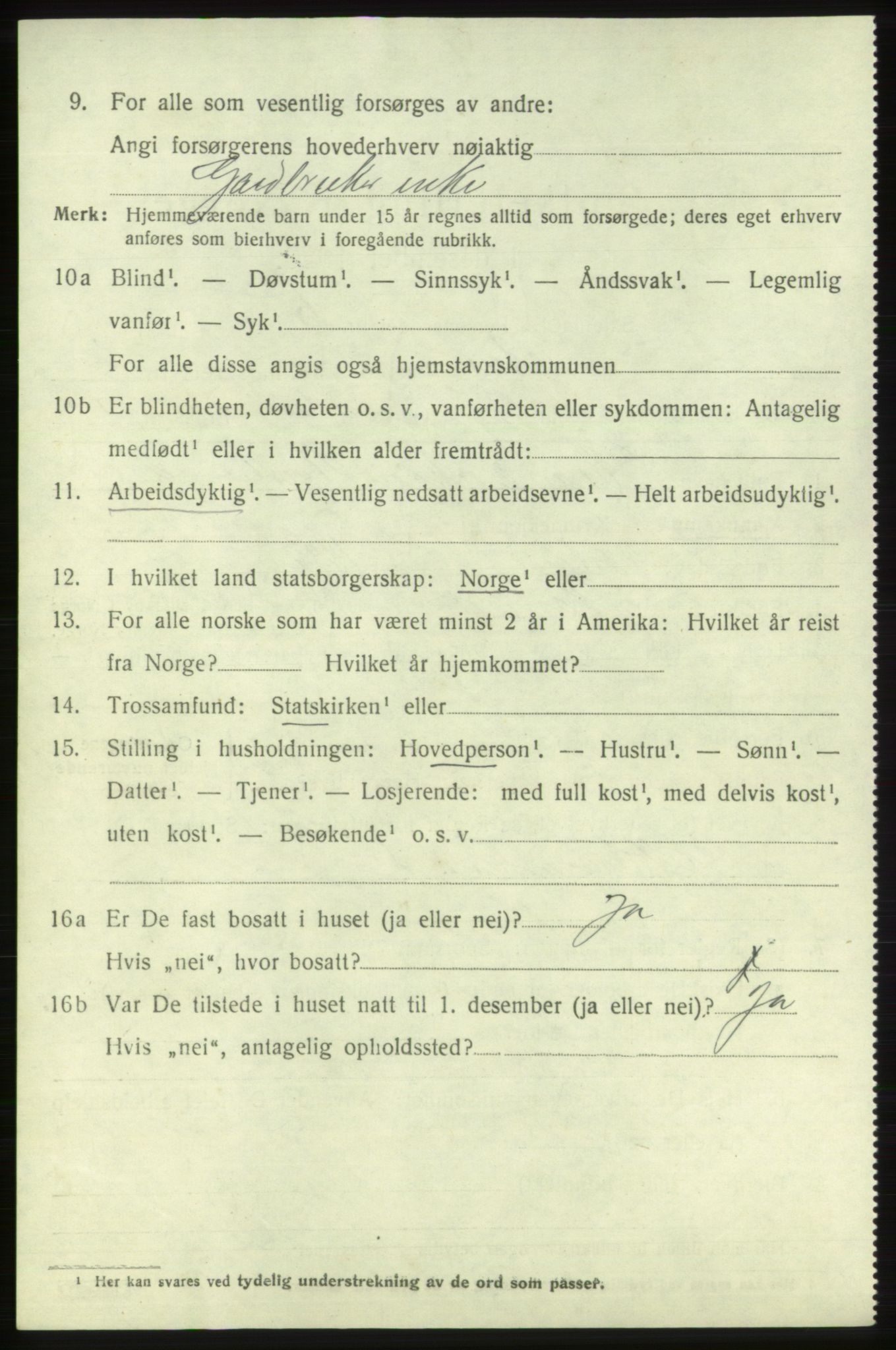 SAB, 1920 census for Etne, 1920, p. 2394