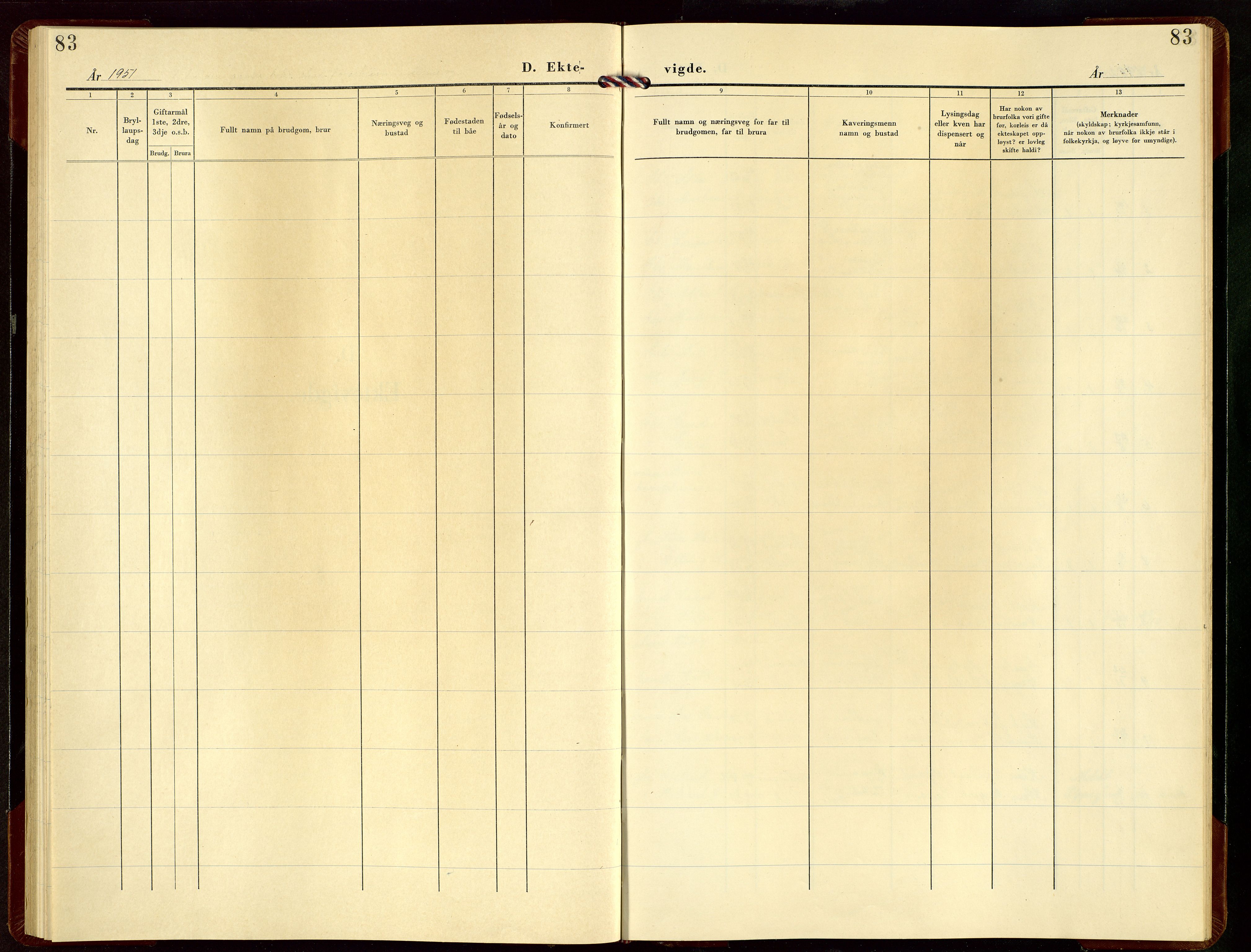 Skjold sokneprestkontor, AV/SAST-A-101847/H/Ha/Hab/L0014: Parish register (copy) no. B 14, 1951-1976, p. 83