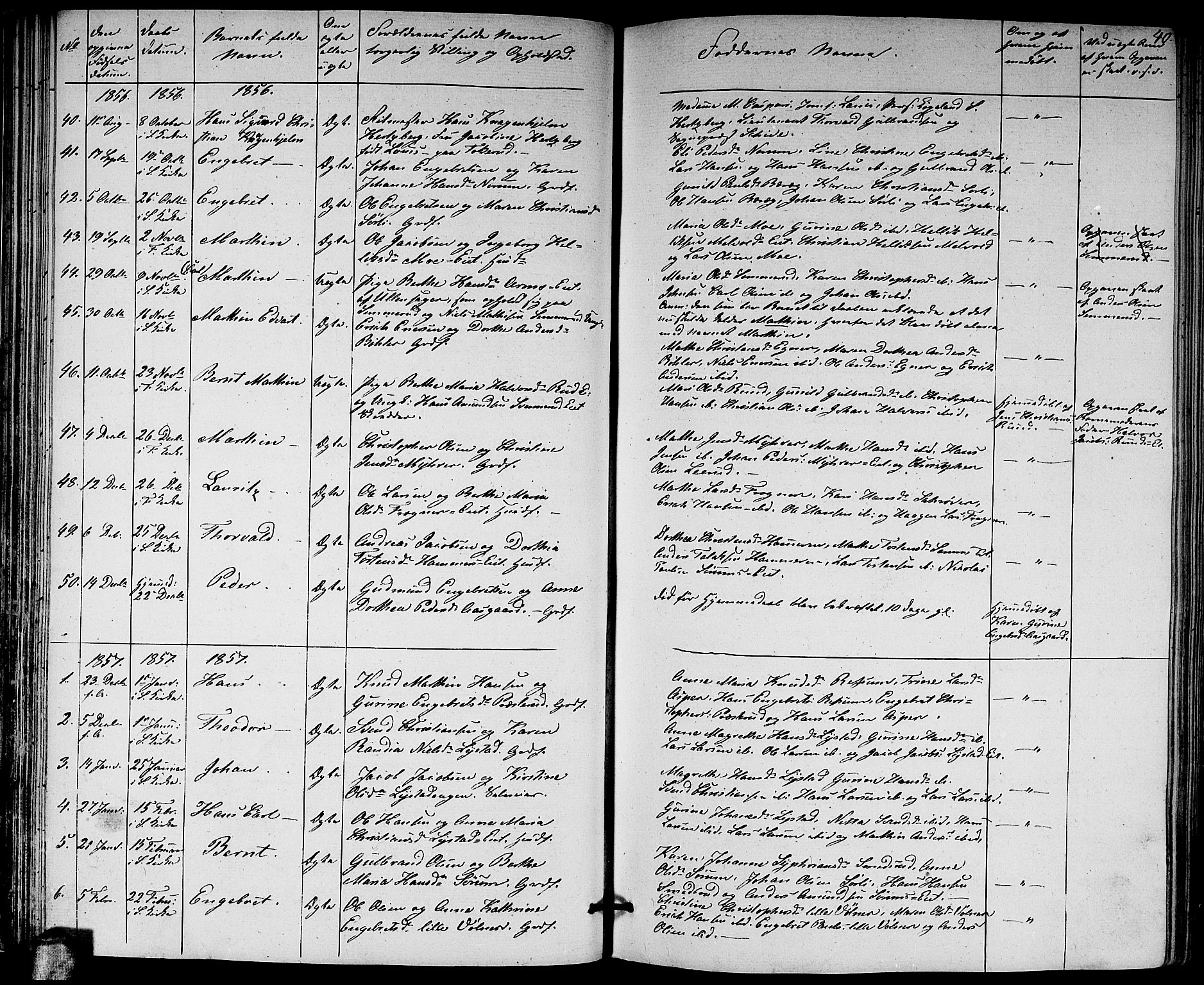 Sørum prestekontor Kirkebøker, AV/SAO-A-10303/G/Ga/L0003: Parish register (copy) no. I 3, 1846-1863, p. 40