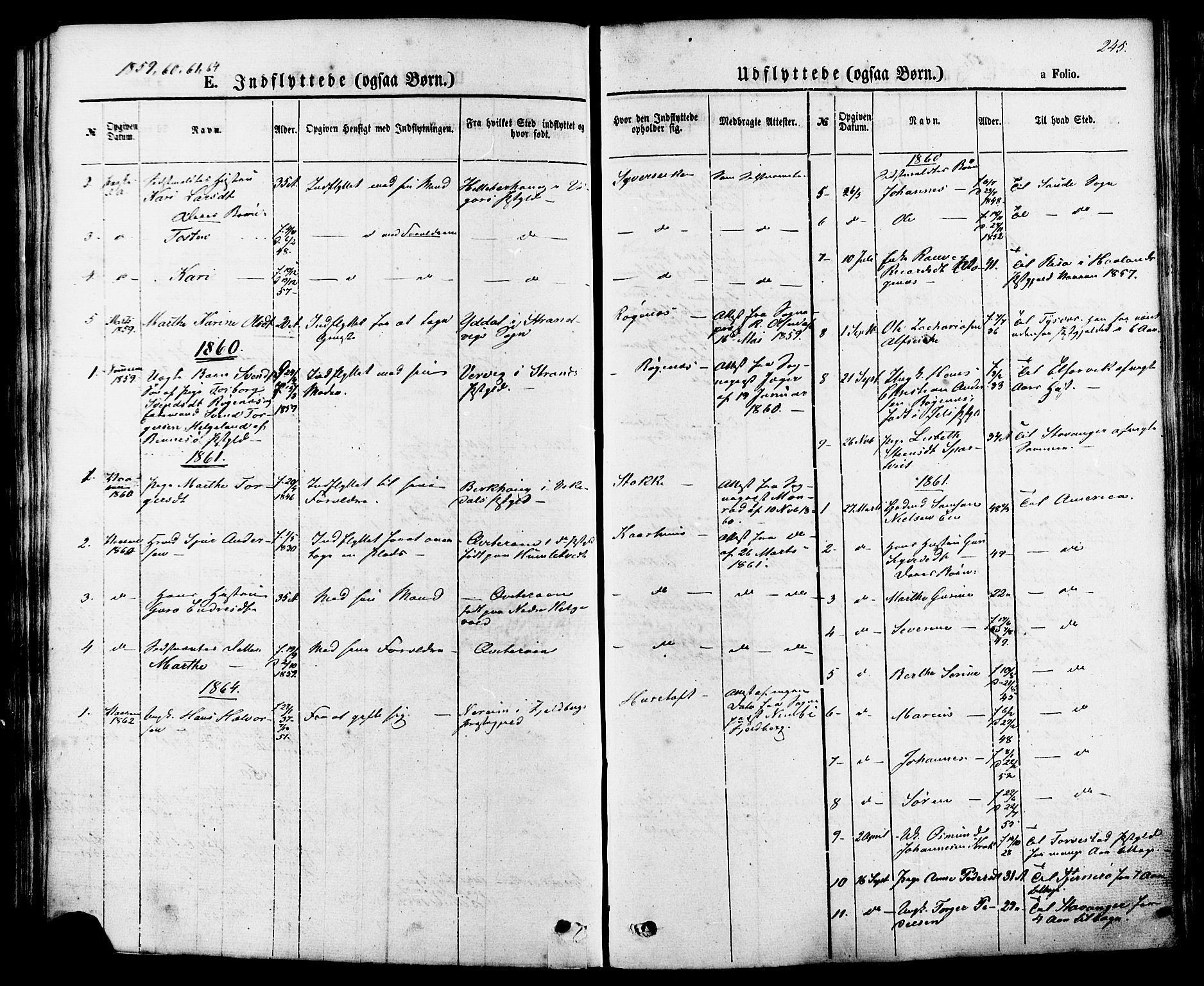 Skjold sokneprestkontor, AV/SAST-A-101847/H/Ha/Haa/L0007: Parish register (official) no. A 7, 1857-1882, p. 245