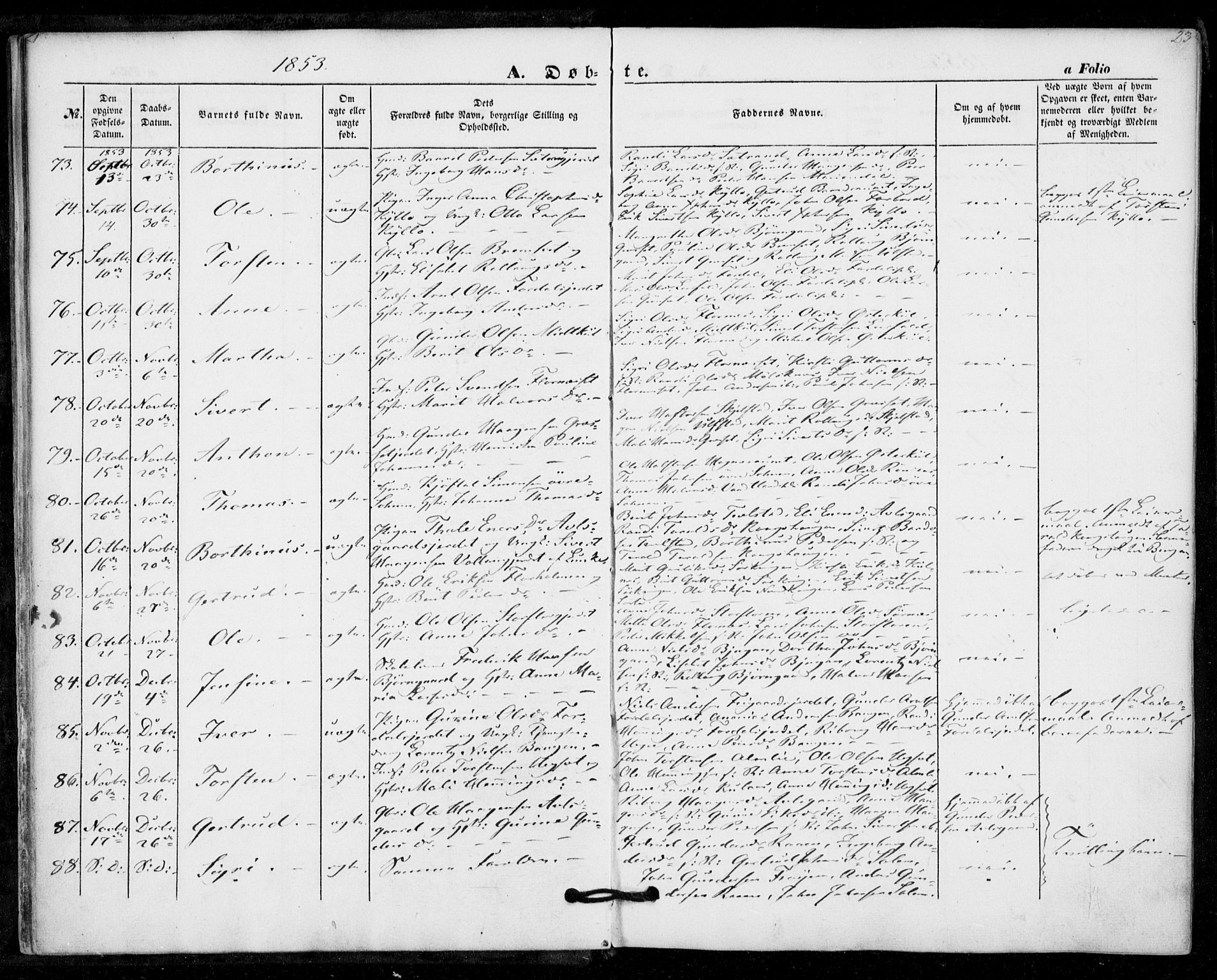 Ministerialprotokoller, klokkerbøker og fødselsregistre - Nord-Trøndelag, SAT/A-1458/703/L0028: Parish register (official) no. 703A01, 1850-1862, p. 23