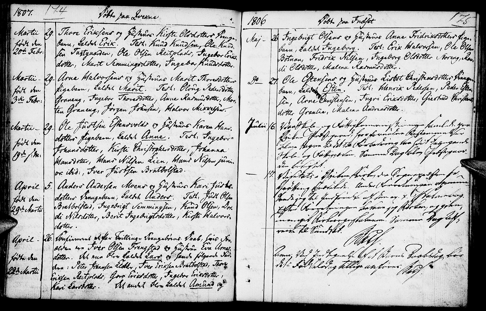Kvikne prestekontor, AV/SAH-PREST-064/H/Ha/Haa/L0003: Parish register (official) no. 3, 1785-1814, p. 174-175