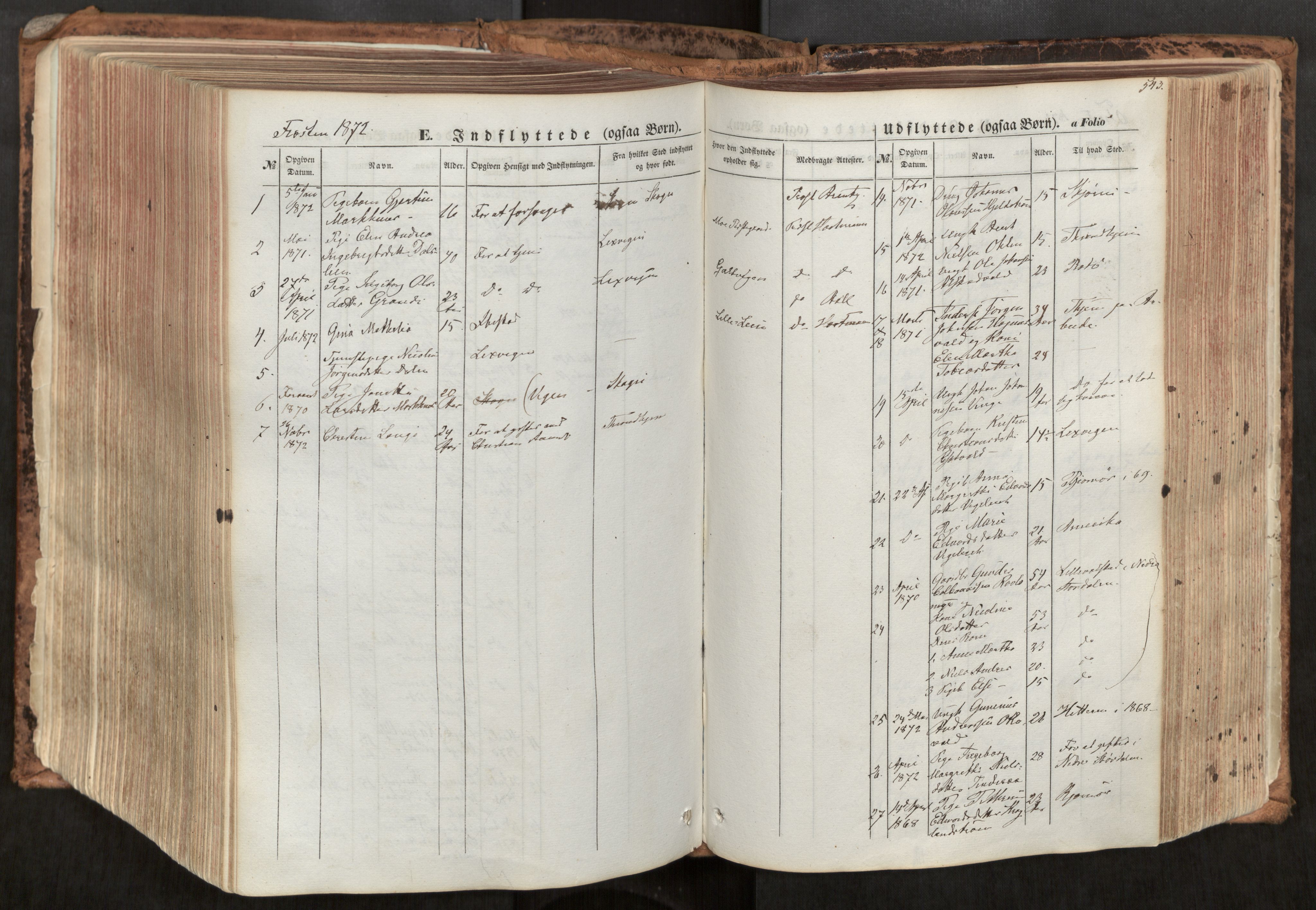Ministerialprotokoller, klokkerbøker og fødselsregistre - Nord-Trøndelag, SAT/A-1458/713/L0116: Parish register (official) no. 713A07, 1850-1877, p. 543