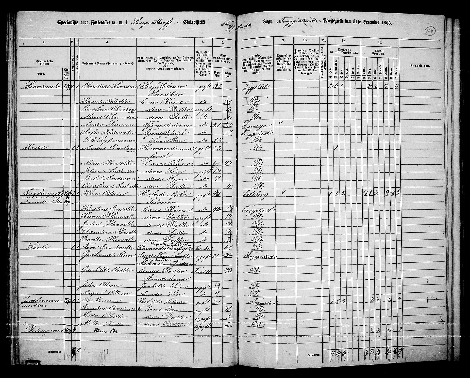 RA, 1865 census for Trøgstad, 1865, p. 90