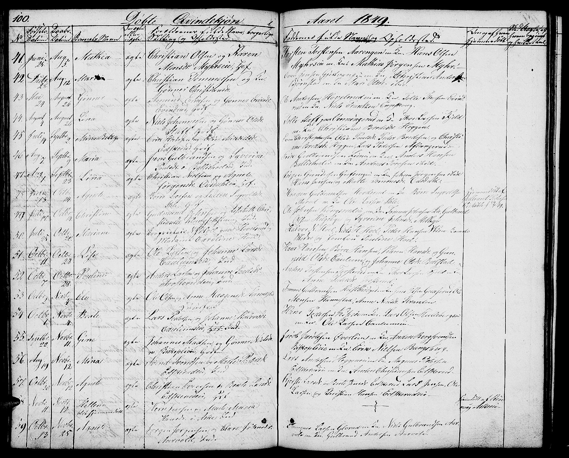 Nes prestekontor, Hedmark, AV/SAH-PREST-020/L/La/L0004: Parish register (copy) no. 4, 1832-1861, p. 100