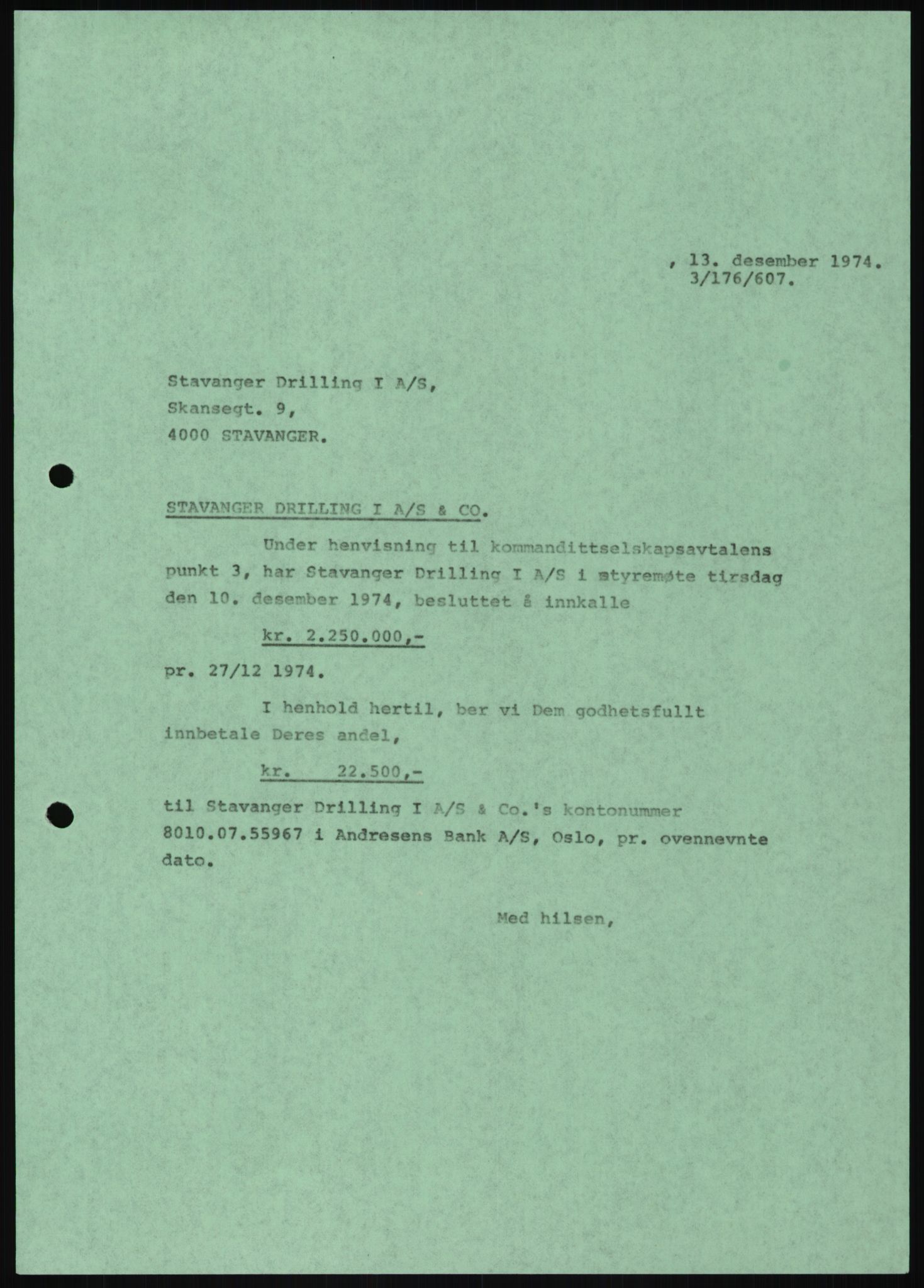 Pa 1503 - Stavanger Drilling AS, AV/SAST-A-101906/D/L0006: Korrespondanse og saksdokumenter, 1974-1984, p. 574