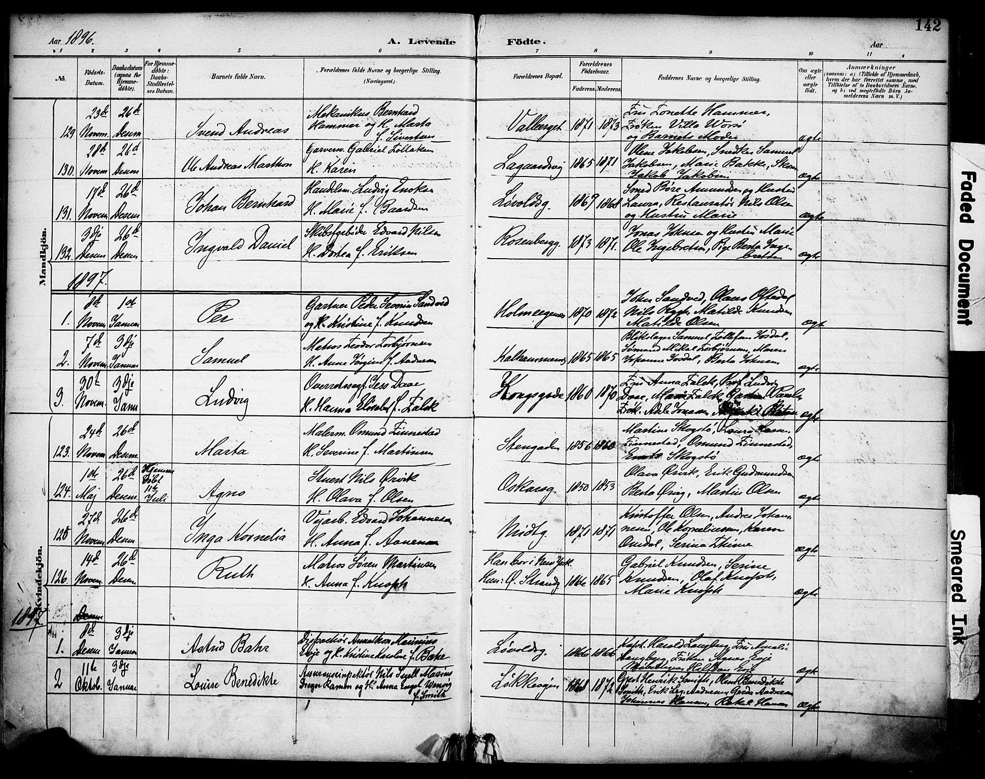 Domkirken sokneprestkontor, SAST/A-101812/001/30/30BA/L0030: Parish register (official) no. A 29, 1889-1902, p. 142
