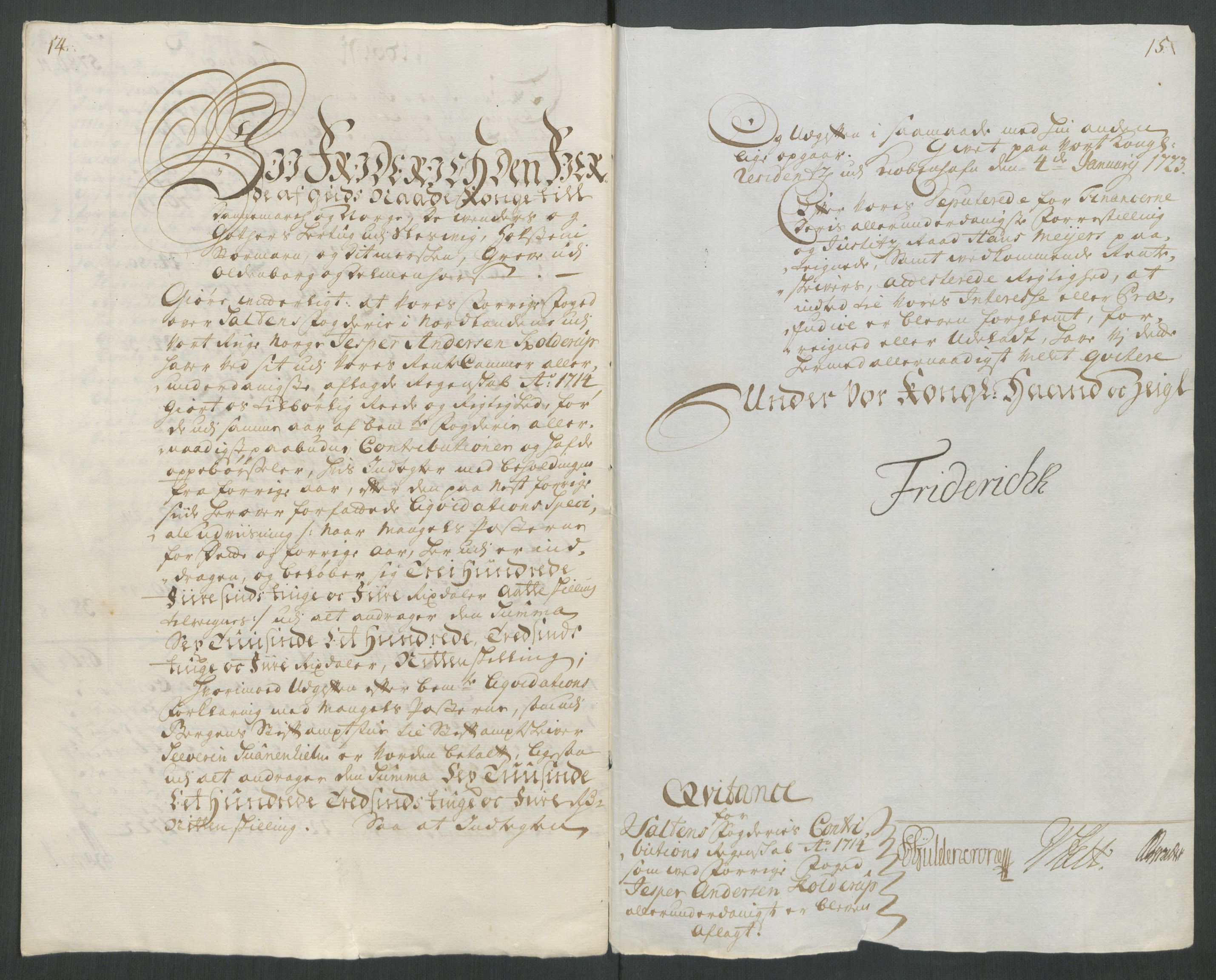 Rentekammeret inntil 1814, Reviderte regnskaper, Fogderegnskap, AV/RA-EA-4092/R66/L4584: Fogderegnskap Salten, 1714, p. 19