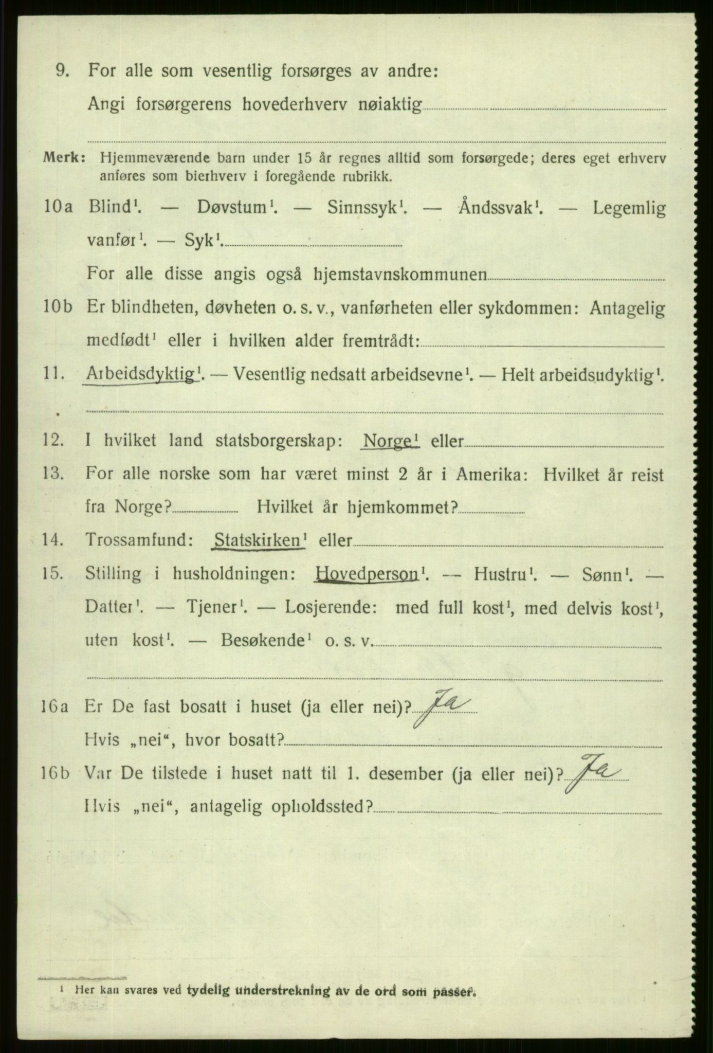 SAB, 1920 census for Voss, 1920, p. 13068