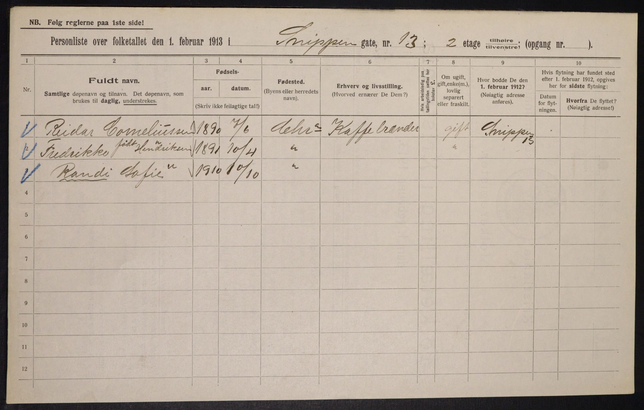 OBA, Municipal Census 1913 for Kristiania, 1913, p. 98113