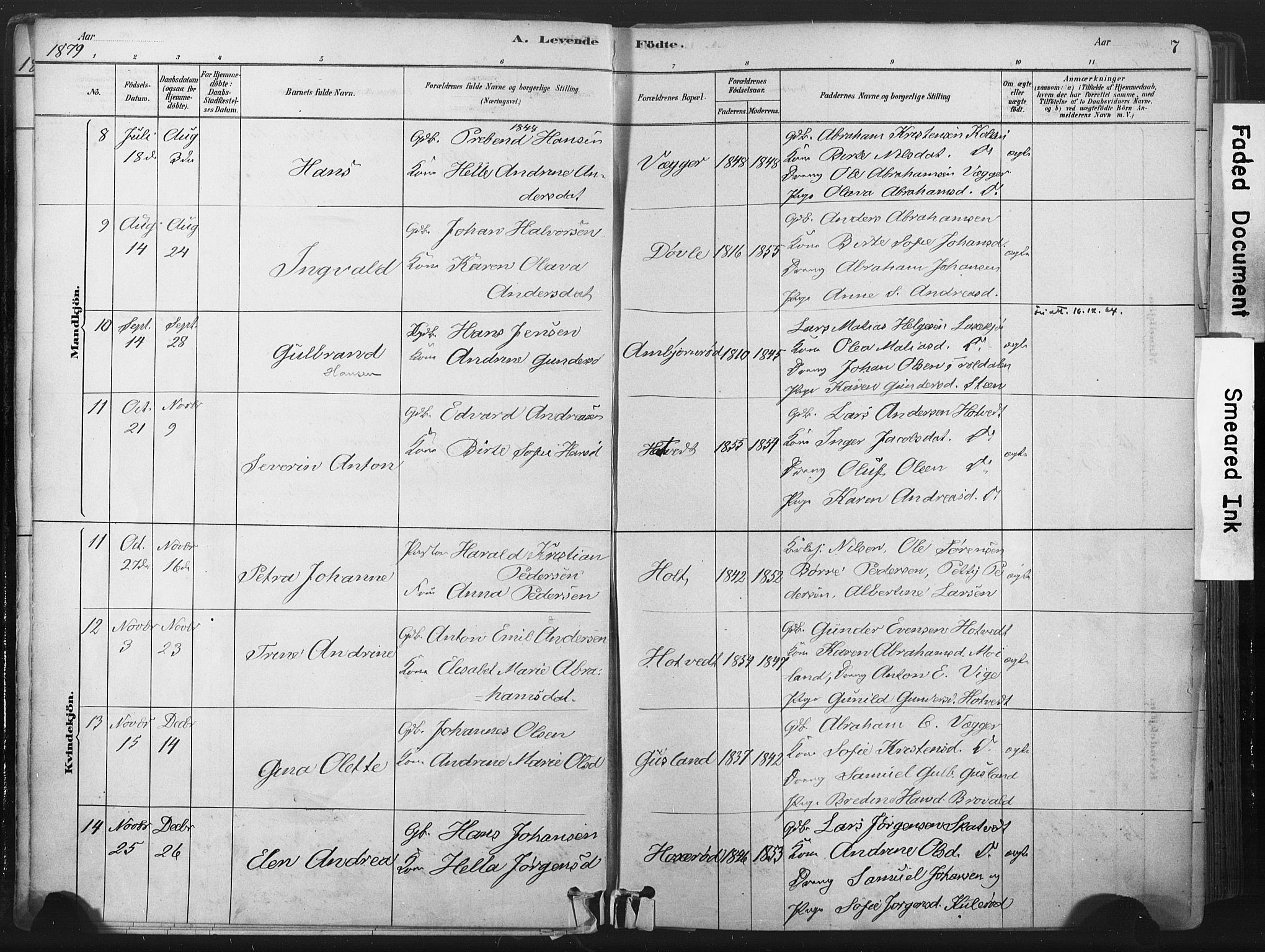 Andebu kirkebøker, AV/SAKO-A-336/F/Fa/L0007: Parish register (official) no. 7, 1878-1899, p. 7