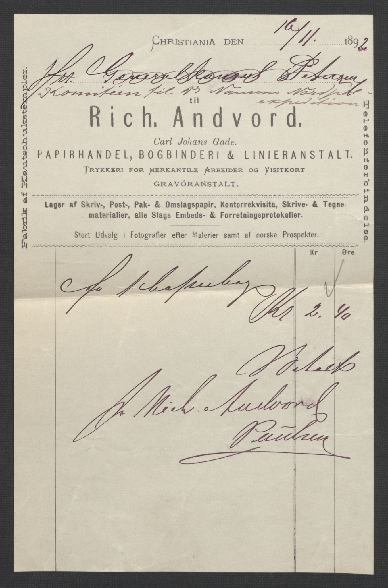 Arbeidskomitéen for Fridtjof Nansens polarekspedisjon, AV/RA-PA-0061/D/L0001/0002: Pengeinnsamlingen / Korrespondanse, utkast, lister, bilag m.m., 1892-1893, p. 5