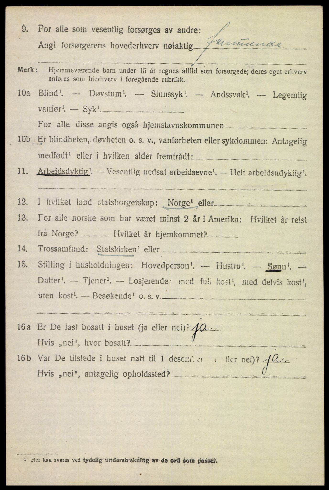 SAH, 1920 census for Fåberg, 1920, p. 6521