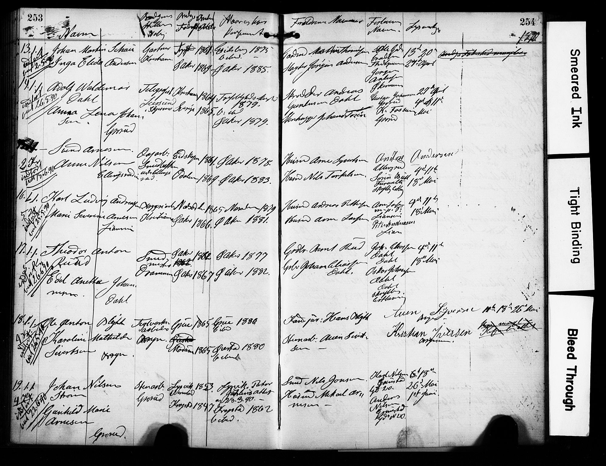 Østre Aker prestekontor Kirkebøker, AV/SAO-A-10840/H/Ha/L0004: Banns register no. I 4, 1878-1901, p. 253-254