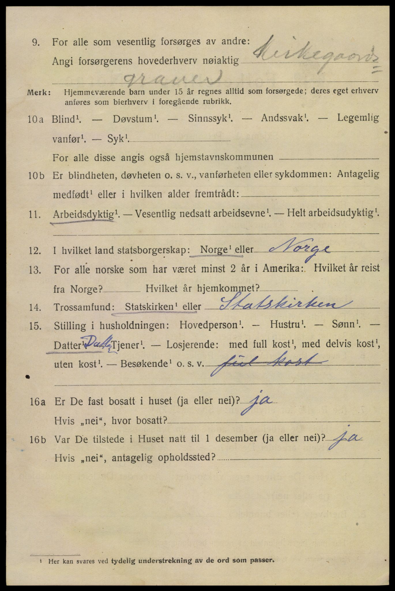 SAKO, 1920 census for Kragerø, 1920, p. 9046