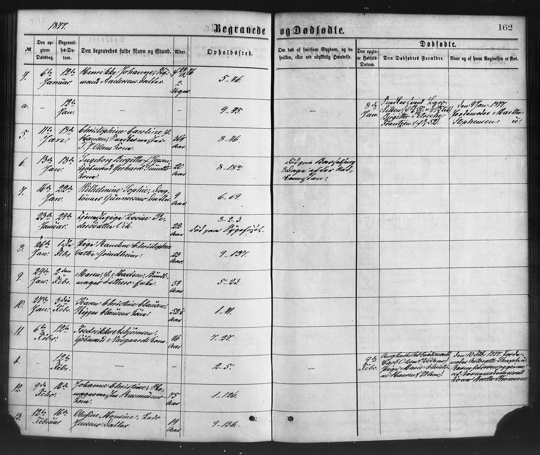 Nykirken Sokneprestembete, AV/SAB-A-77101/H/Haa/L0043: Parish register (official) no. E 3, 1869-1882, p. 162