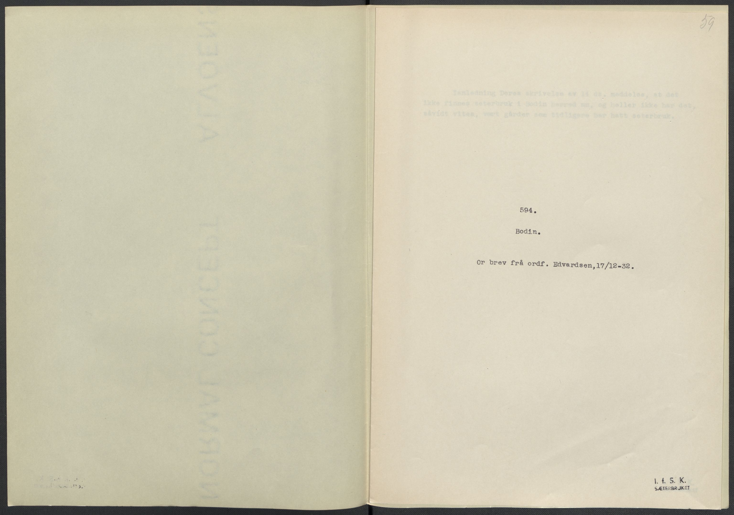 Instituttet for sammenlignende kulturforskning, AV/RA-PA-0424/F/Fc/L0016/0002: Eske B16: / Nordland (perm XLVII), 1932-1936, p. 59