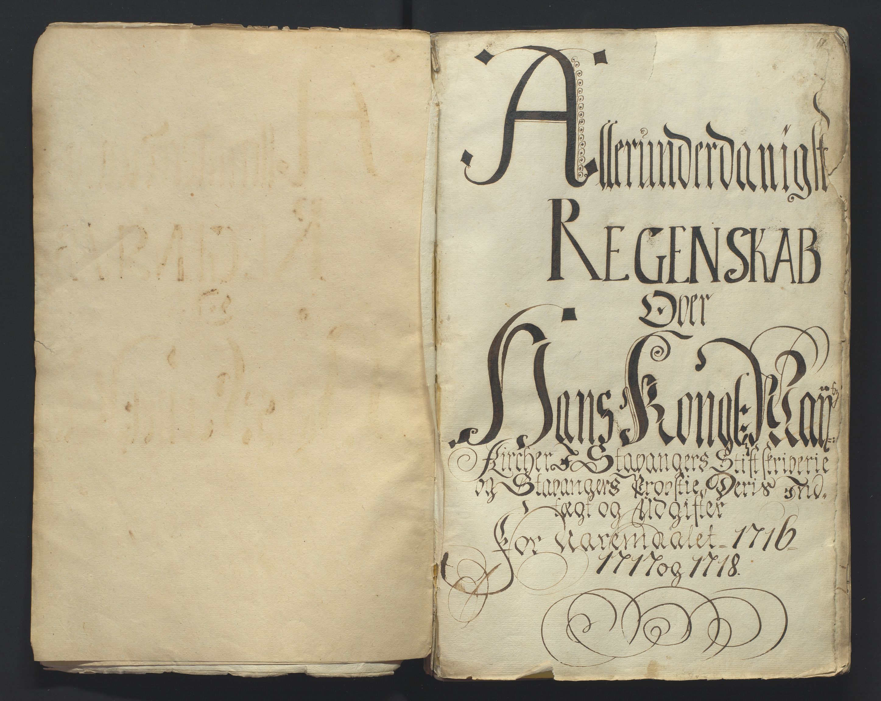 Biskopen i Kristiansand, SAK/1113-0001/G/Ge/L0010: C 103 - Kirkeregnskaper for Stavanger amt, 1716-1721