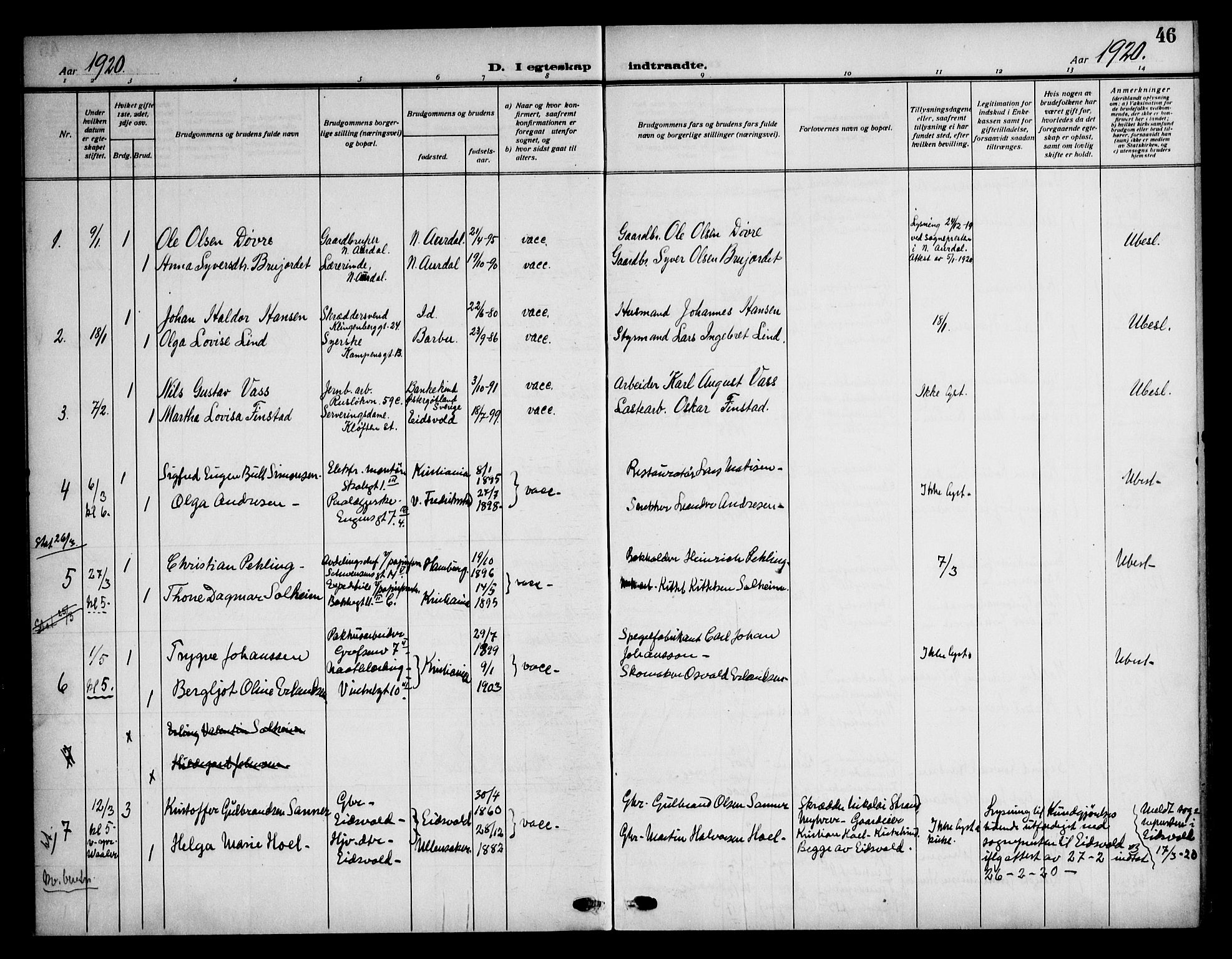 Piperviken prestekontor Kirkebøker, SAO/A-10874/F/L0002: Parish register (official) no. 2, 1911-1952, p. 46