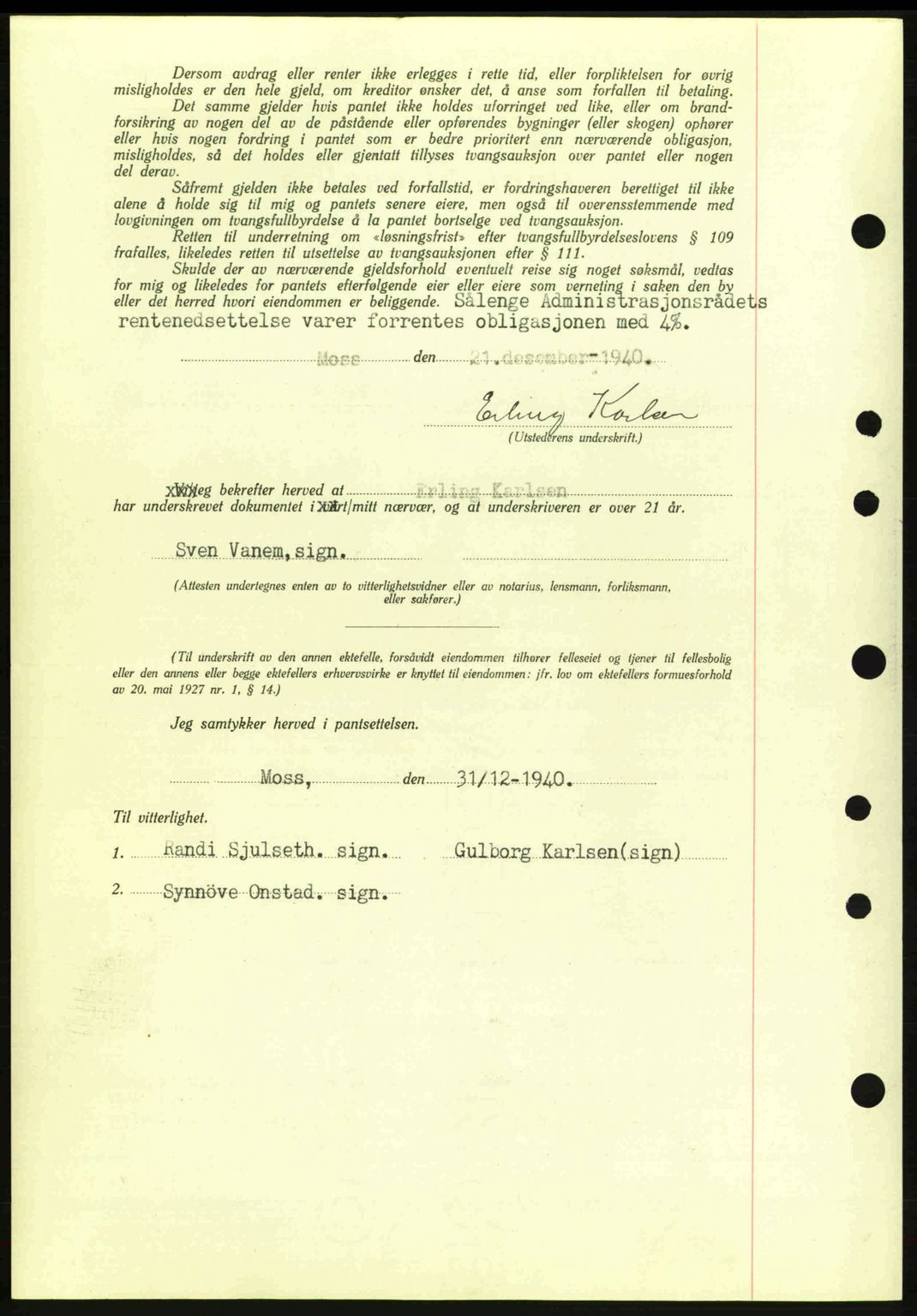 Moss sorenskriveri, AV/SAO-A-10168: Mortgage book no. B10, 1940-1941, Diary no: : 33/1941