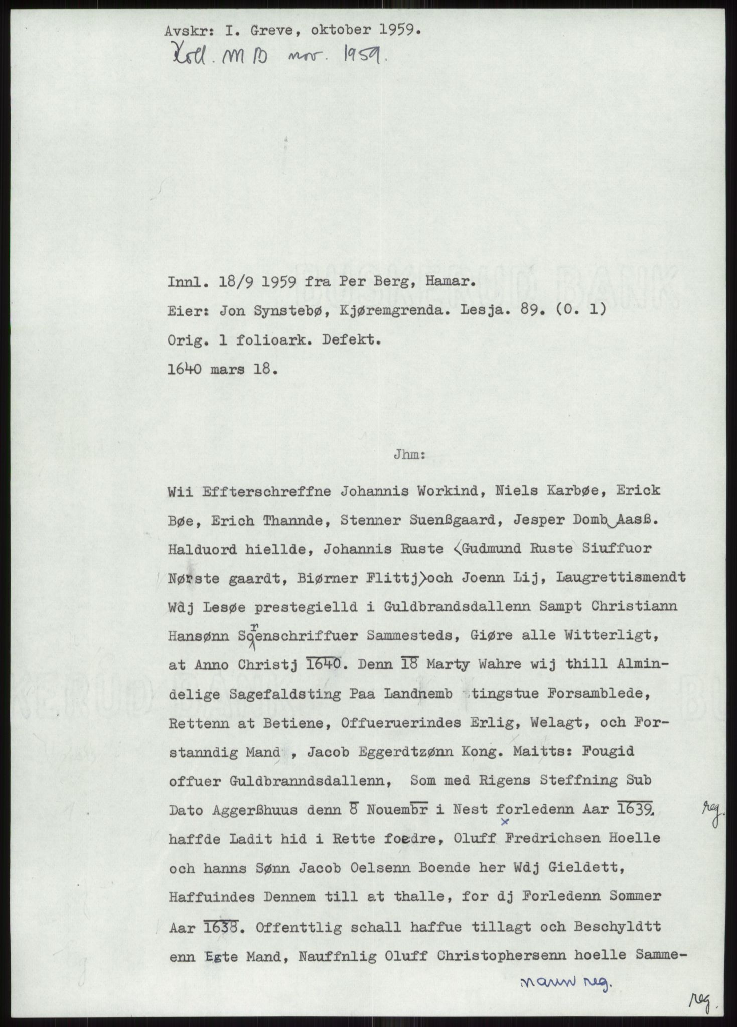 Samlinger til kildeutgivelse, Diplomavskriftsamlingen, AV/RA-EA-4053/H/Ha, p. 157