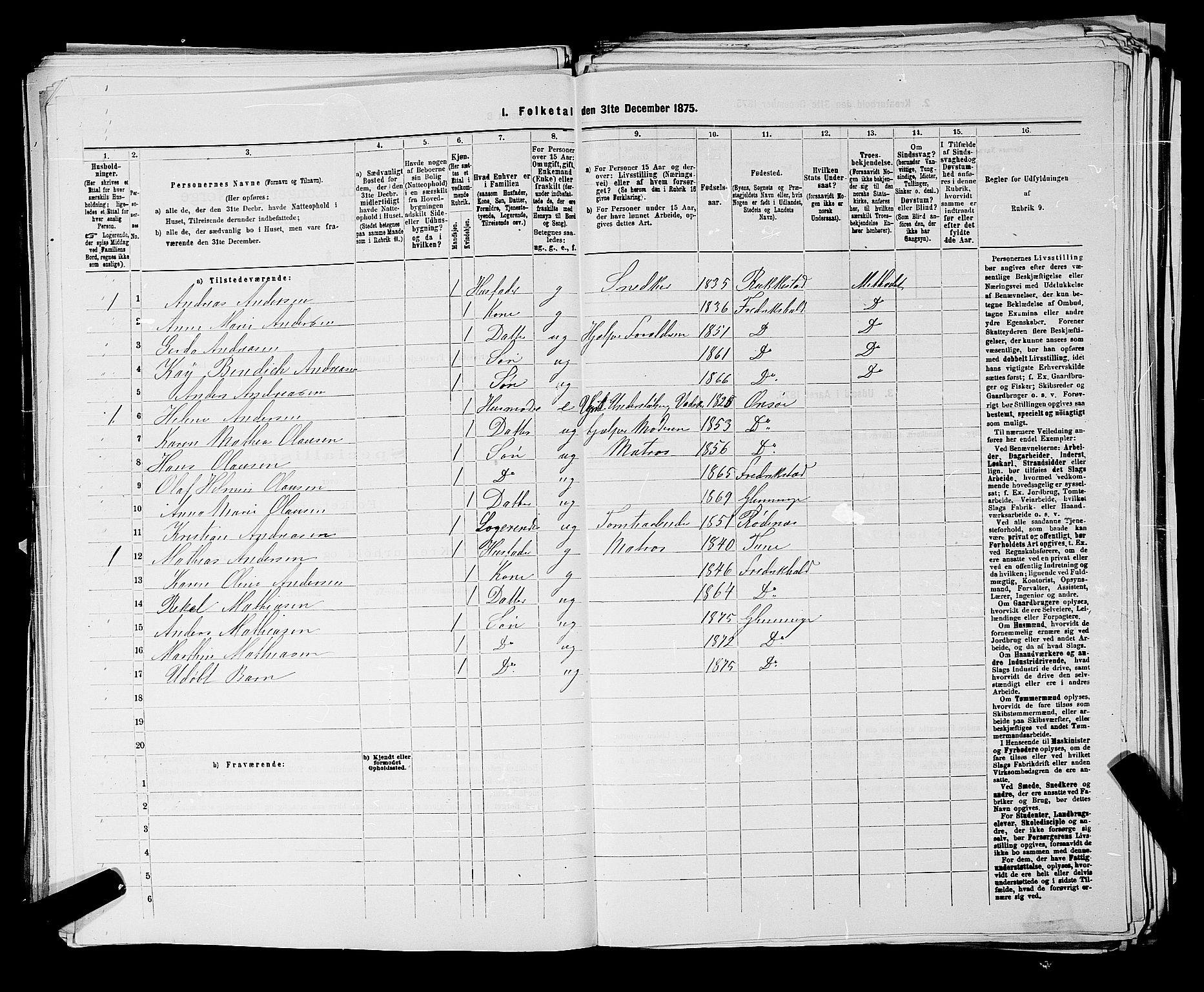 RA, 1875 census for 0132L Fredrikstad/Glemmen, 1875, p. 494