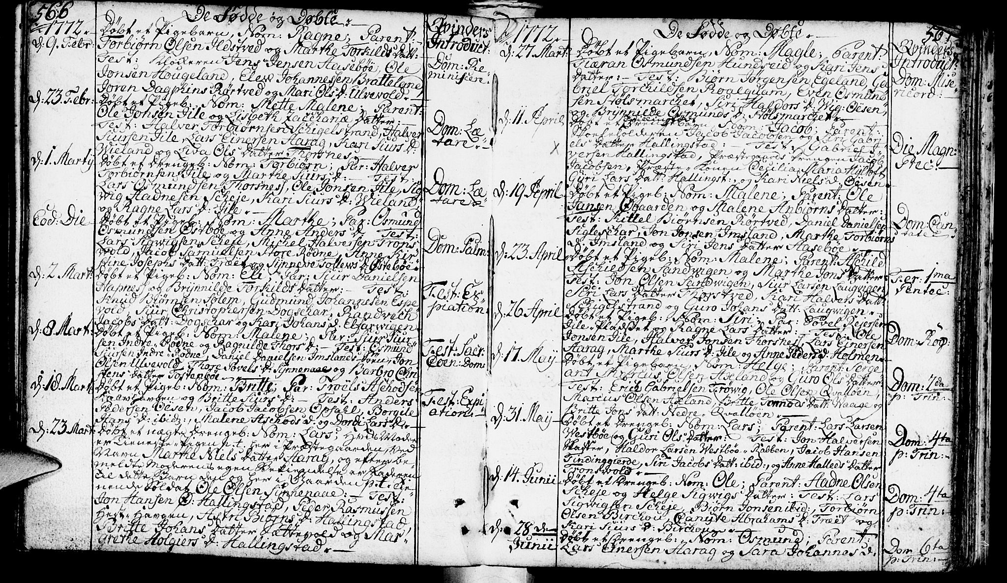 Vikedal sokneprestkontor, AV/SAST-A-101840/01/IV: Parish register (official) no. A 1, 1737-1778, p. 566-567