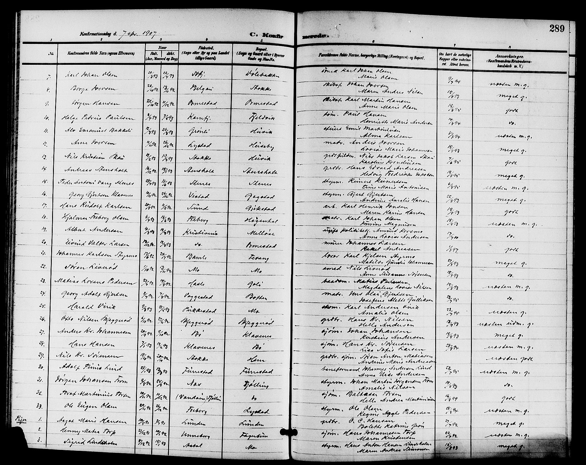 Sandar kirkebøker, SAKO/A-243/G/Ga/L0002: Parish register (copy) no. 2, 1900-1915, p. 289