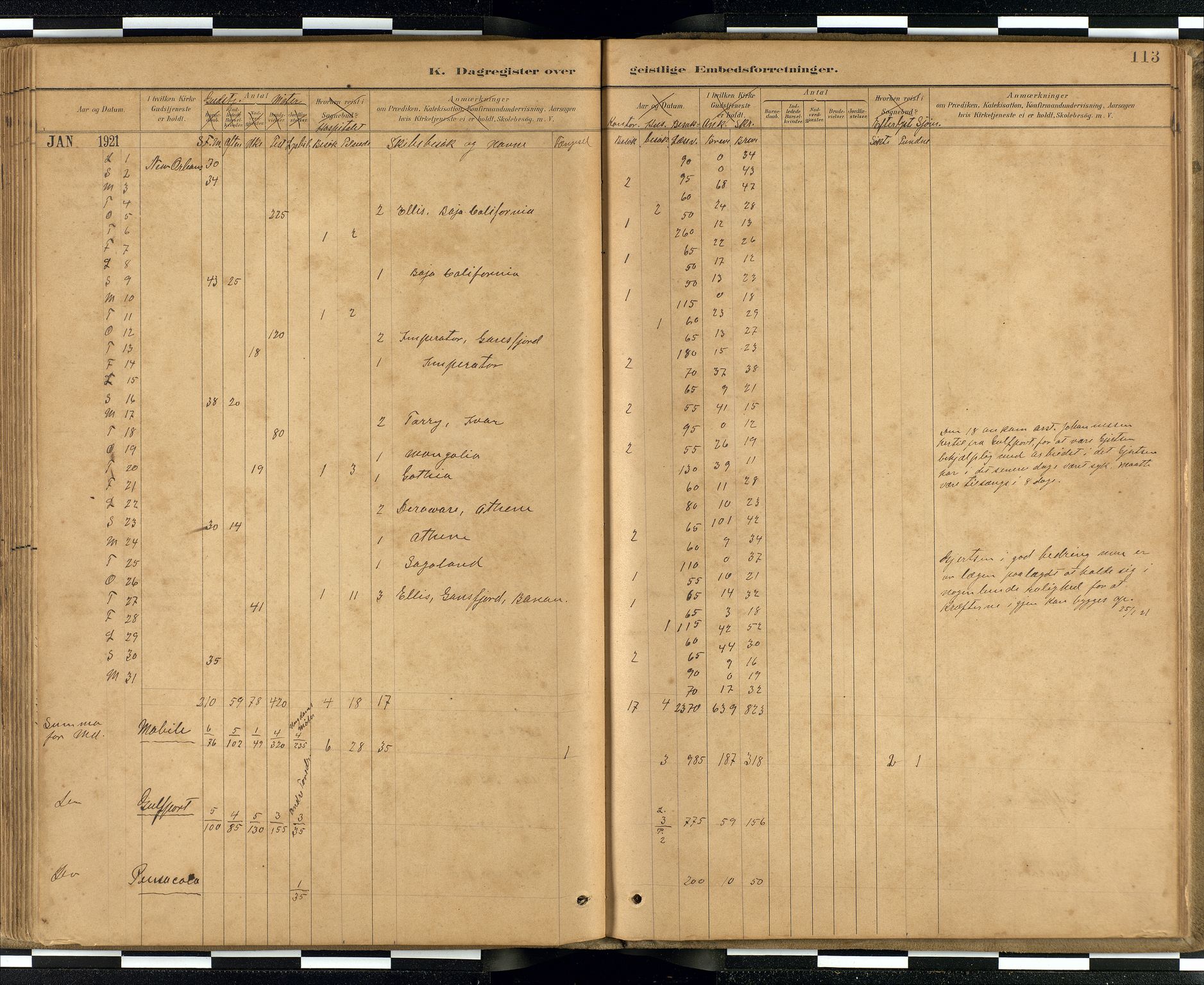 Den norske sjømannsmisjon i utlandet / Quebec (Canada) samt Pensacola--Savannah-Mobile-New Orleans-Gulfport (Gulfhamnene i USA), SAB/SAB/PA-0114/H/Ha/L0001: Parish register (official) no. A 1, 1887-1924, p. 112b-113a