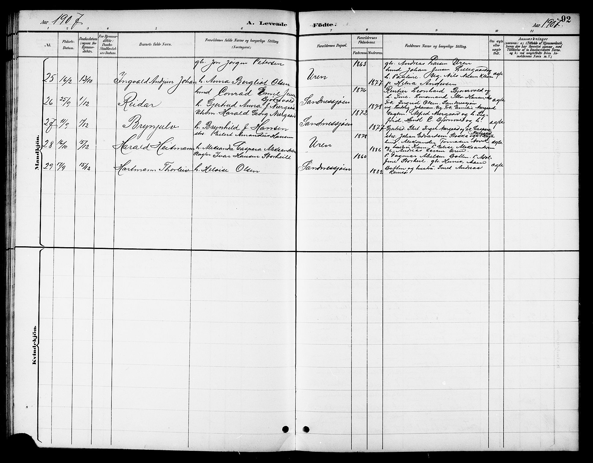 Ministerialprotokoller, klokkerbøker og fødselsregistre - Nordland, AV/SAT-A-1459/831/L0478: Parish register (copy) no. 831C05, 1892-1909, p. 92