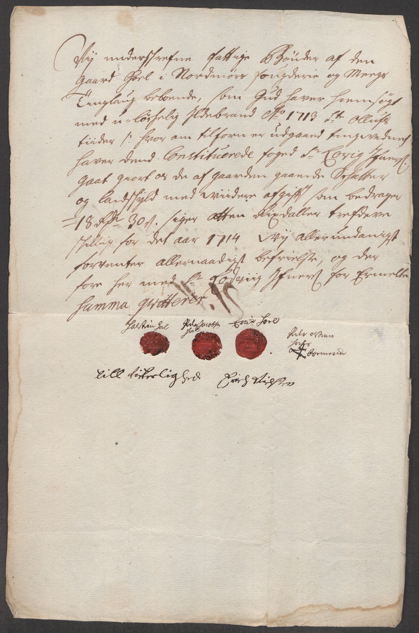 Rentekammeret inntil 1814, Reviderte regnskaper, Fogderegnskap, AV/RA-EA-4092/R56/L3748: Fogderegnskap Nordmøre, 1714-1715, p. 294