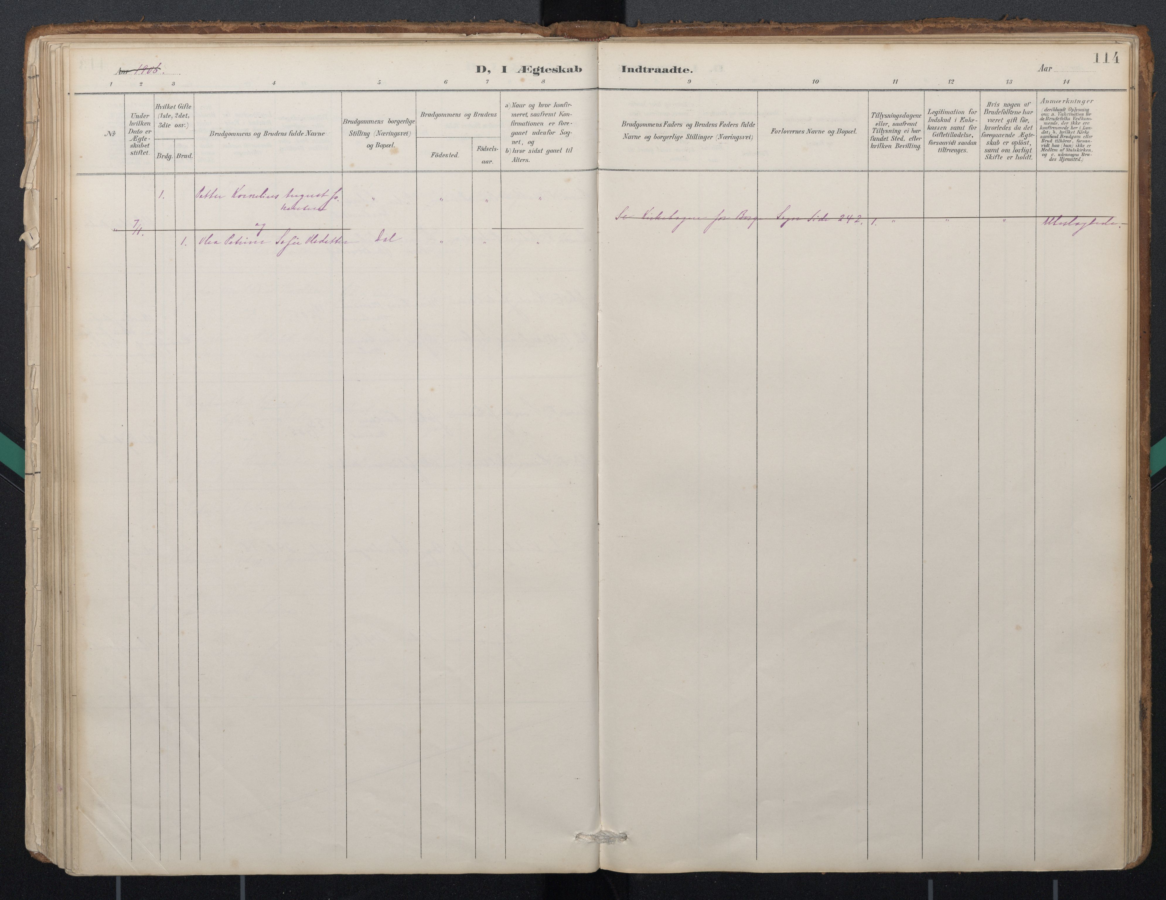 Ministerialprotokoller, klokkerbøker og fødselsregistre - Nordland, SAT/A-1459/884/L1193: Parish register (official) no. 884A01, 1888-1905, p. 114