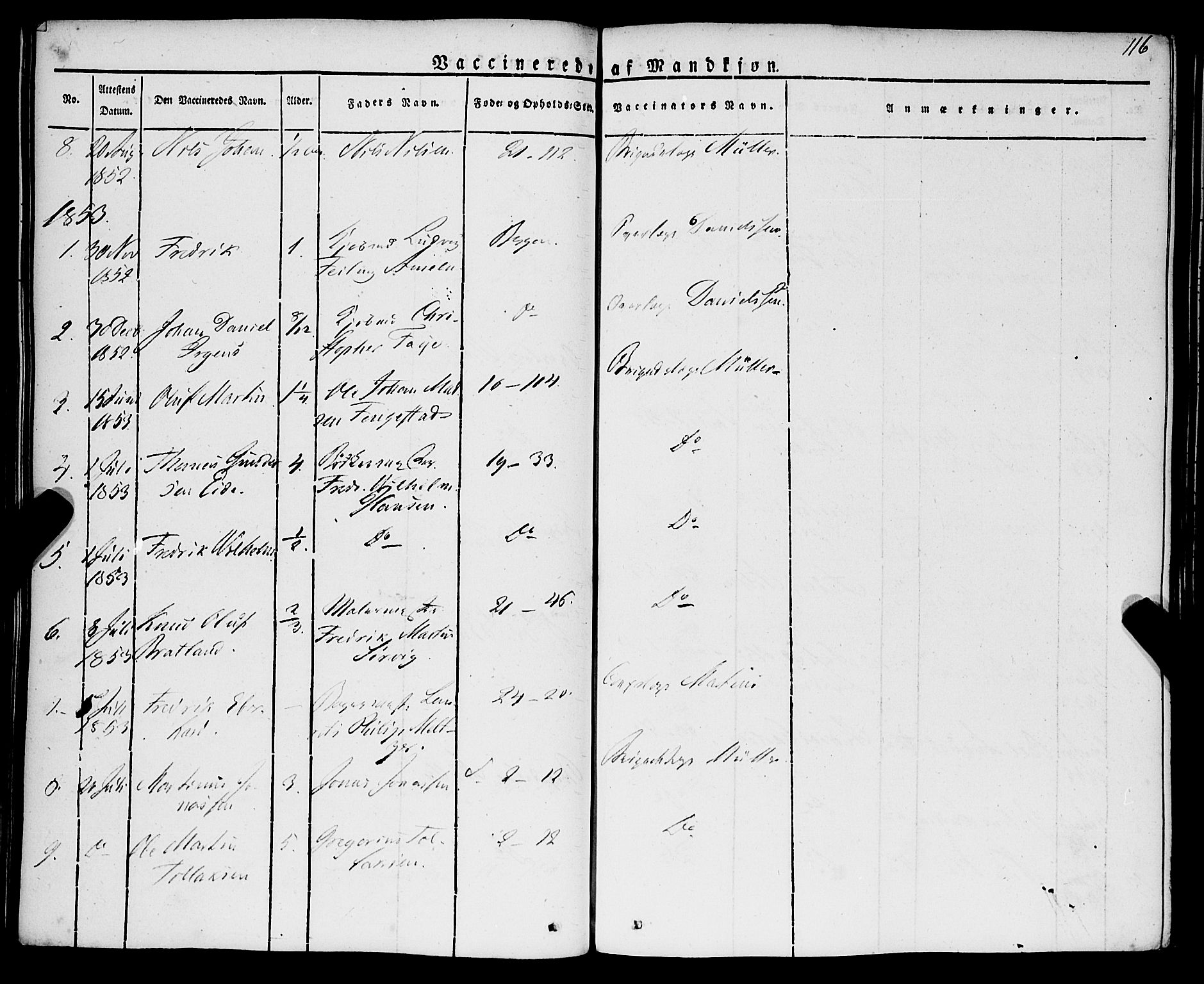 Korskirken sokneprestembete, AV/SAB-A-76101/H/Haa/L0050: Parish register (official) no. F 1, 1821-1869, p. 116