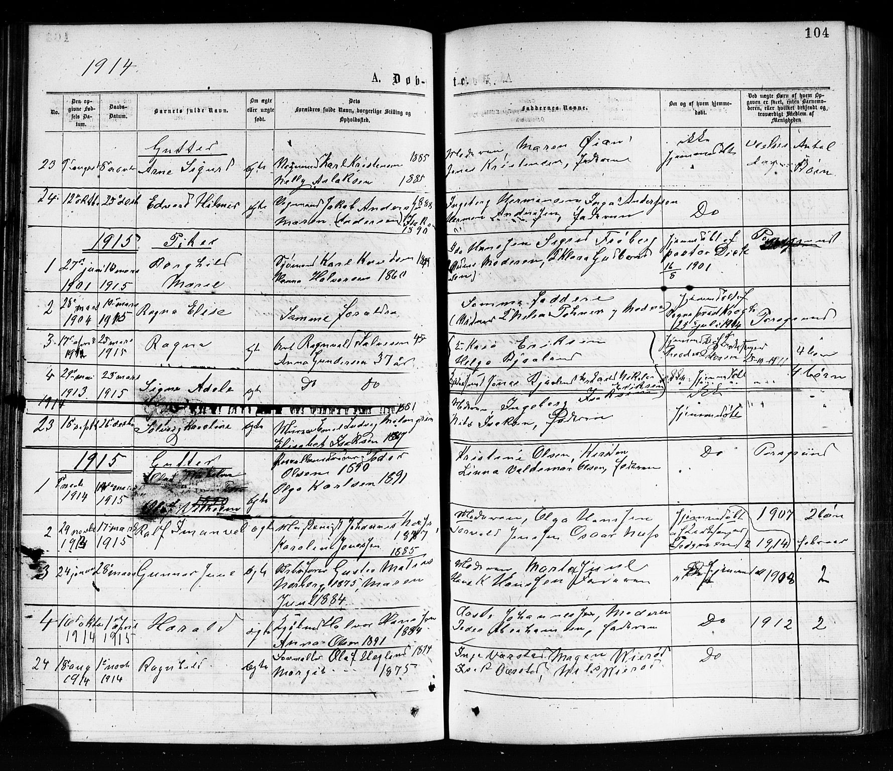 Porsgrunn kirkebøker , AV/SAKO-A-104/G/Ga/L0003: Parish register (copy) no. I 3, 1877-1915, p. 104