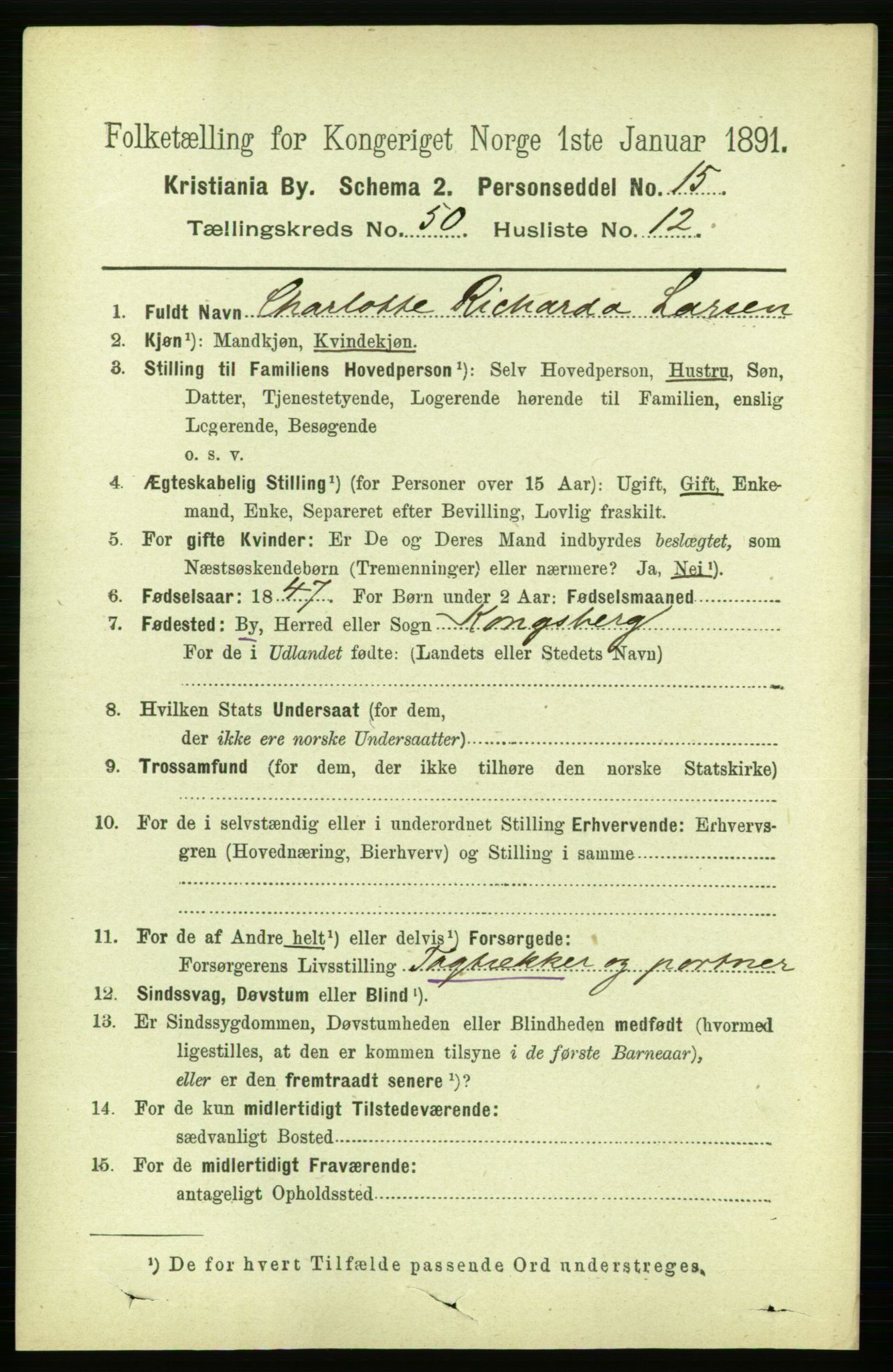 RA, 1891 census for 0301 Kristiania, 1891, p. 29137