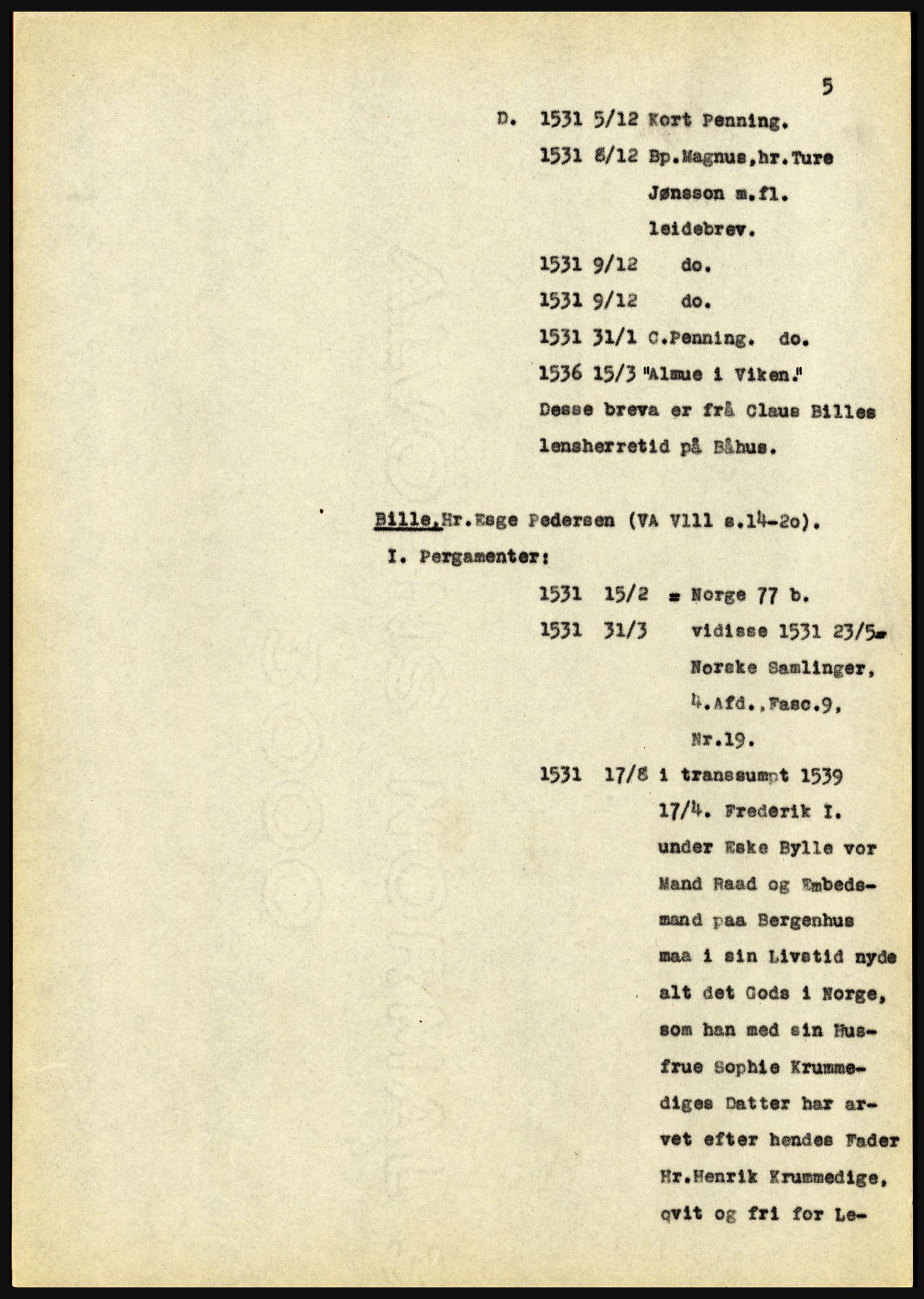 Riksarkivet, Seksjon for eldre arkiv og spesialsamlinger, AV/RA-EA-6797/H/Ha, 1953, p. 5