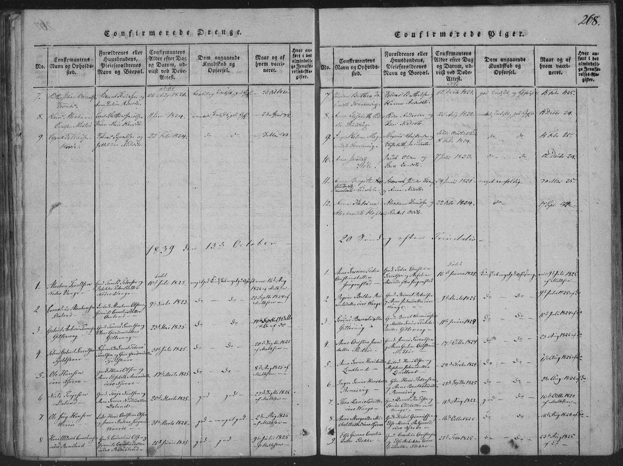 Sør-Audnedal sokneprestkontor, AV/SAK-1111-0039/F/Fa/Faa/L0001: Parish register (official) no. A 1, 1816-1848, p. 268