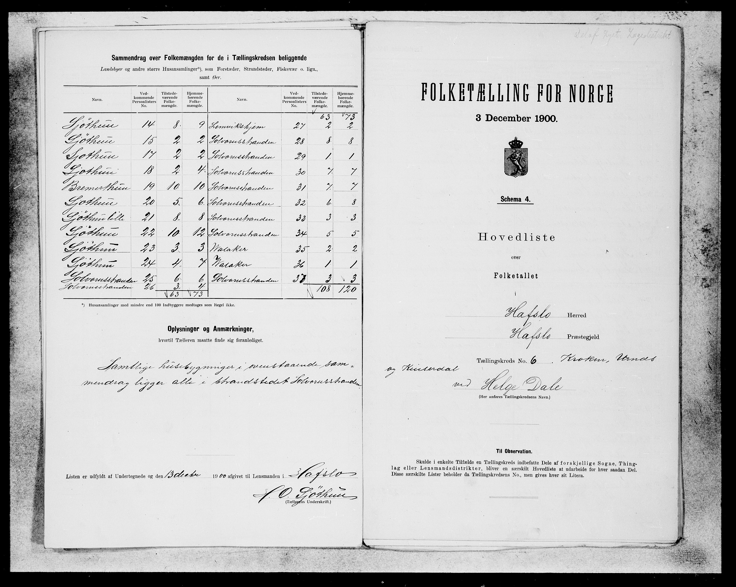 SAB, 1900 census for Hafslo, 1900, p. 11