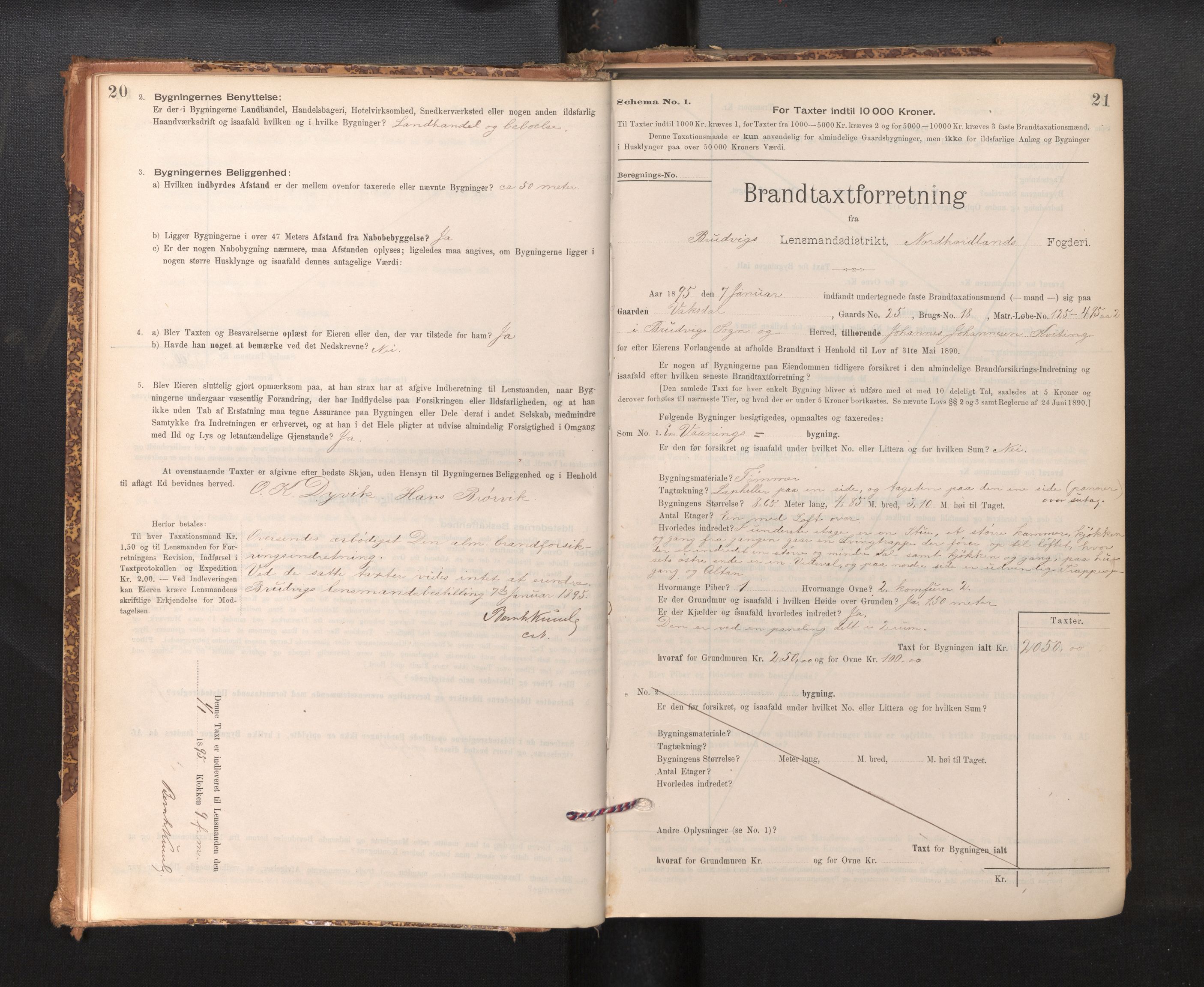 Lensmannen i Bruvik, AV/SAB-A-31301/0012/L0006: Branntakstprotokoll, skjematakst, 1894-1906, p. 20-21